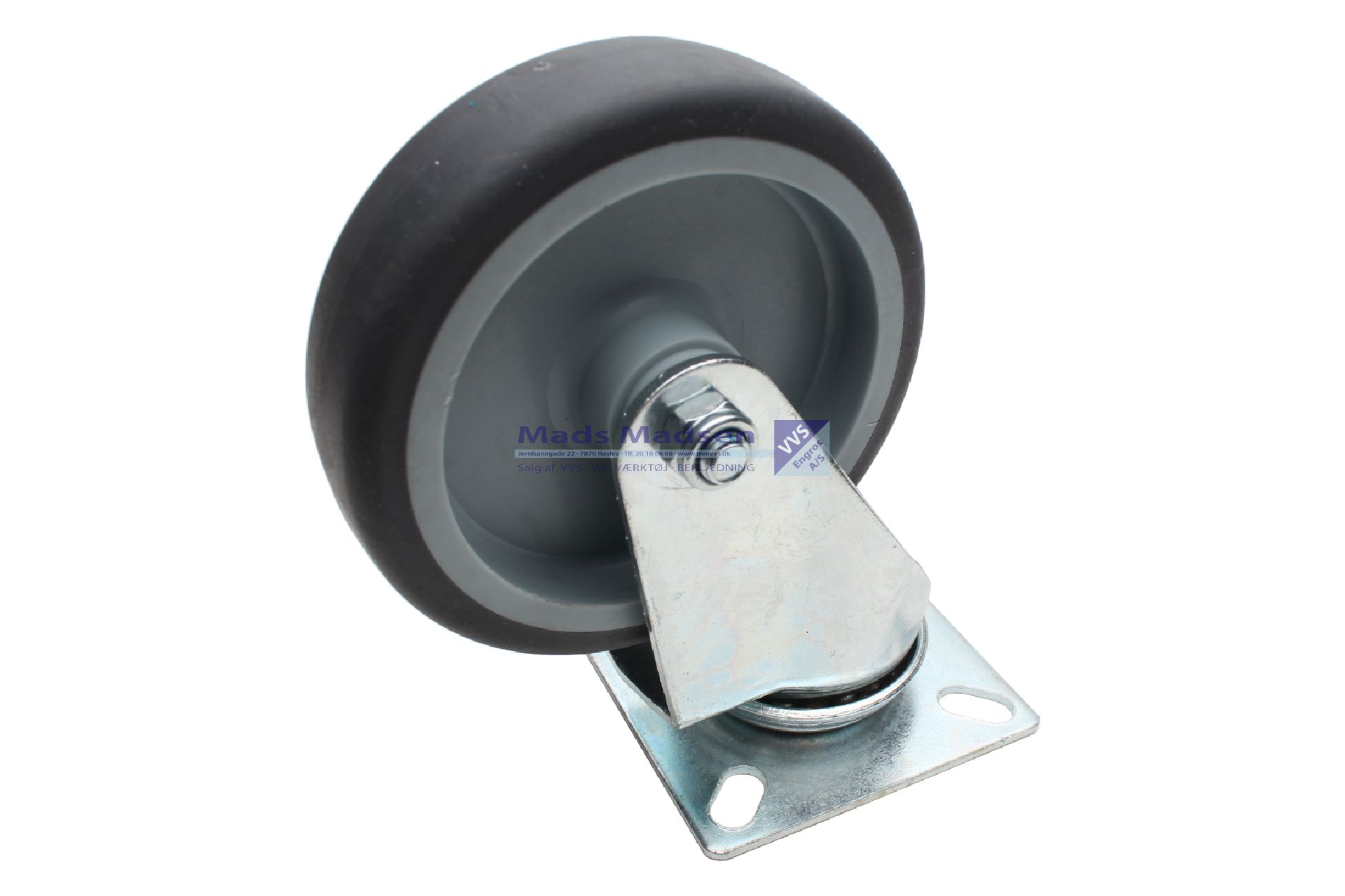75mm Apparathjul drejelig med plade højde 100mm 60 kg. 5764535