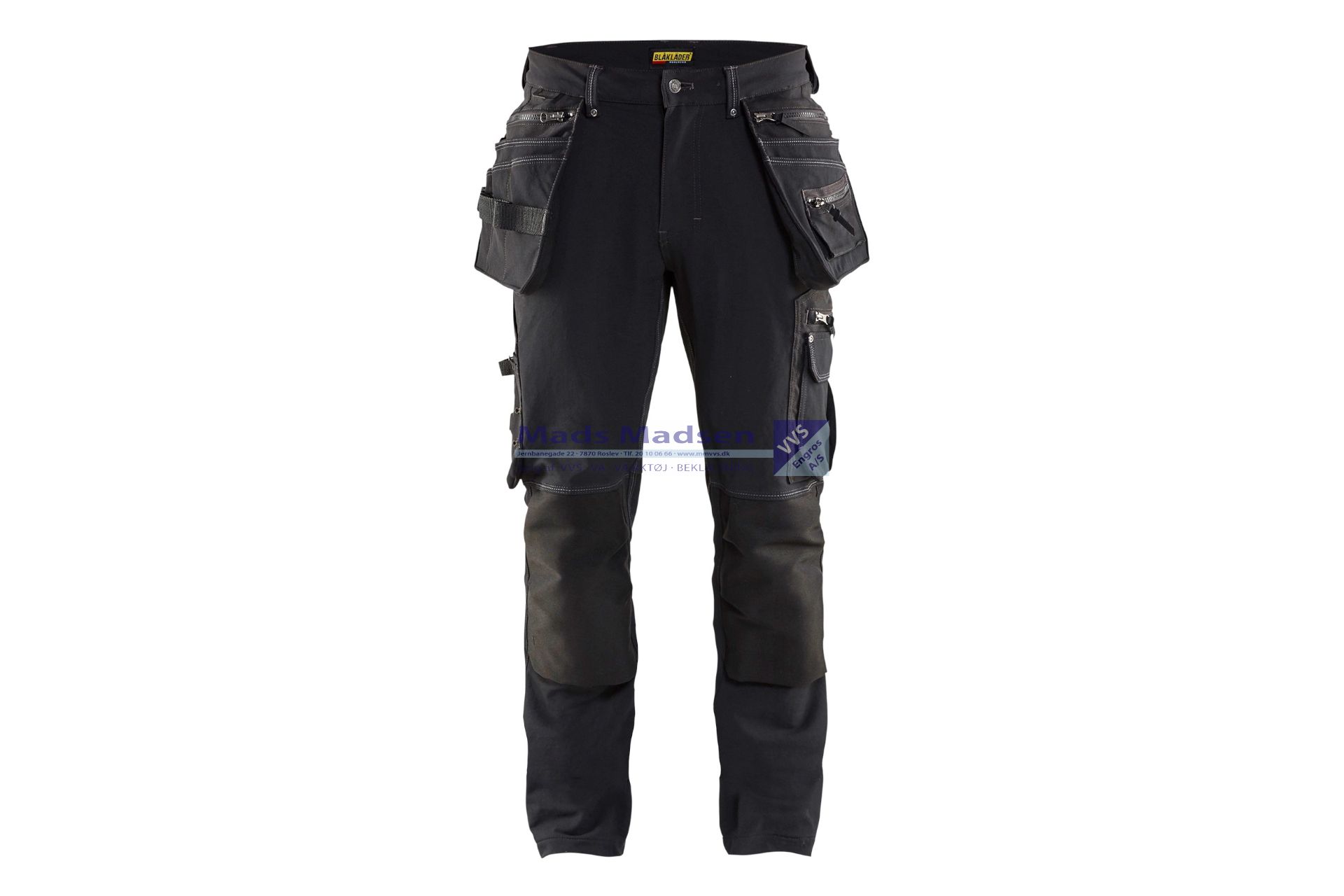 Blåkläder Håndværkerbuks m/sidelom 4 vejs stretch 1998-1644-9900  sort C50 93% poly - 7% elastan