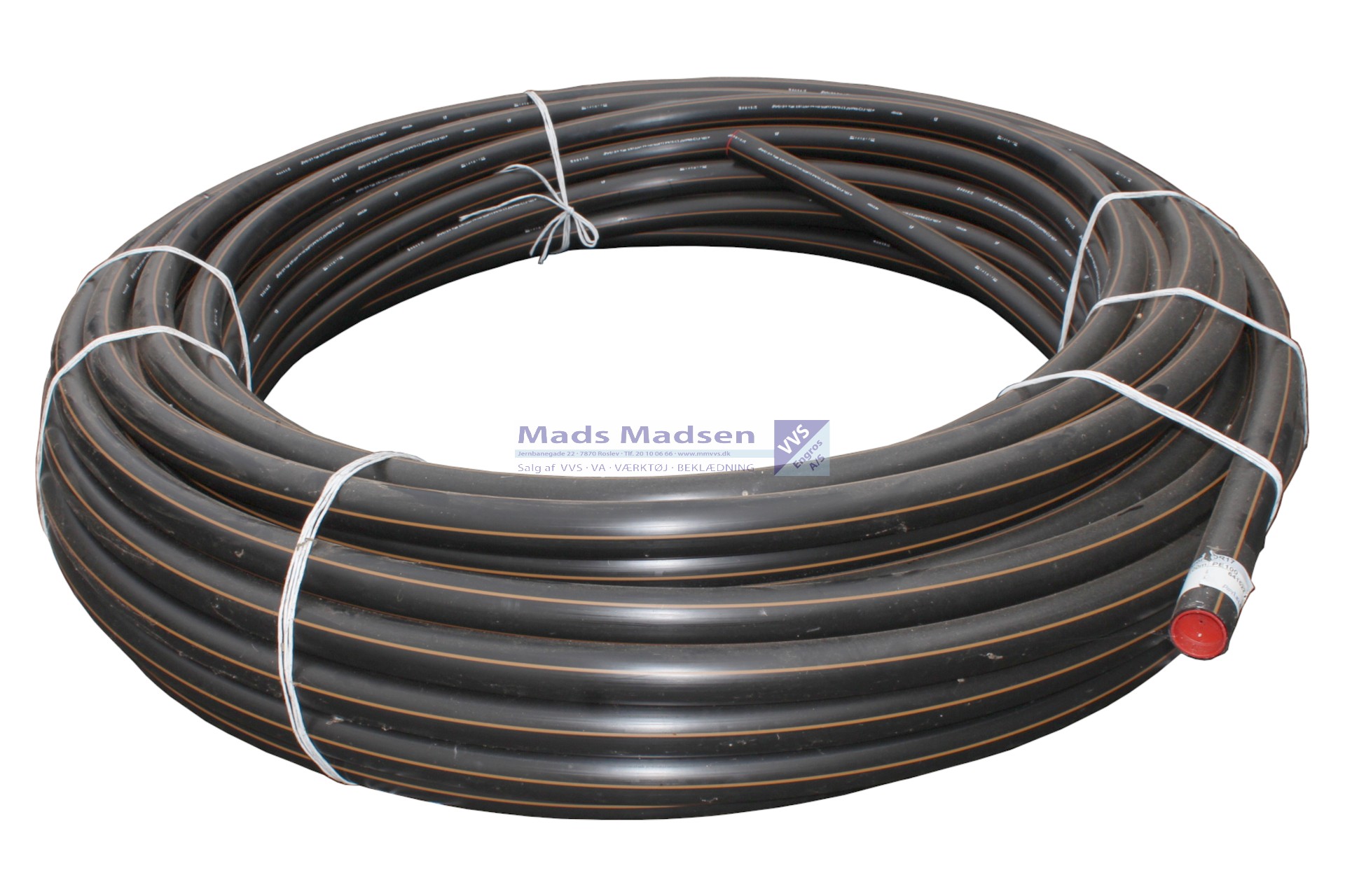 63mm Emtelle PE100 PN 10 m/ brun stribe 100 mtr/rl