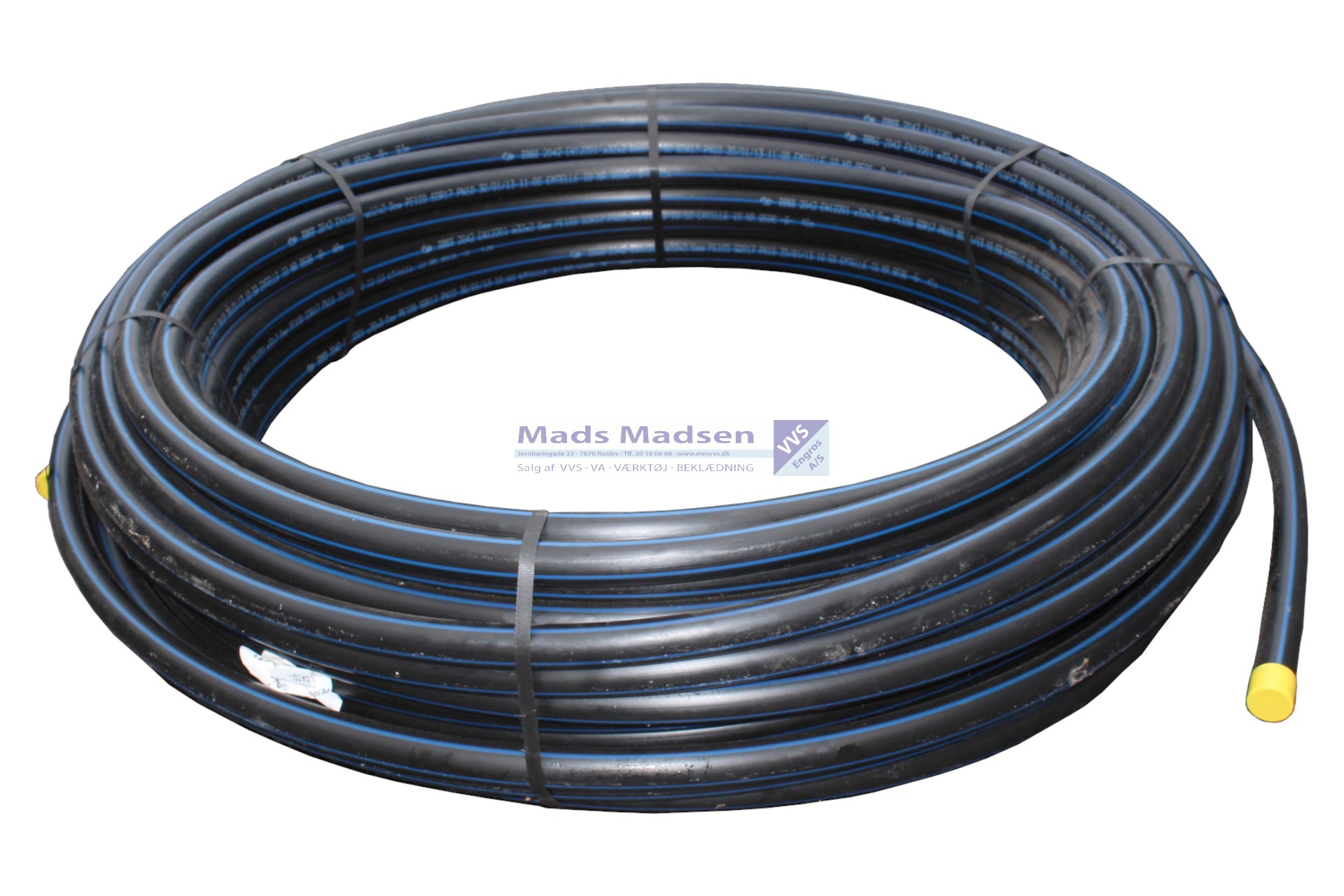 63mm Emtelle PE100 PN 10 m/blå stribe 100 mtr/rl