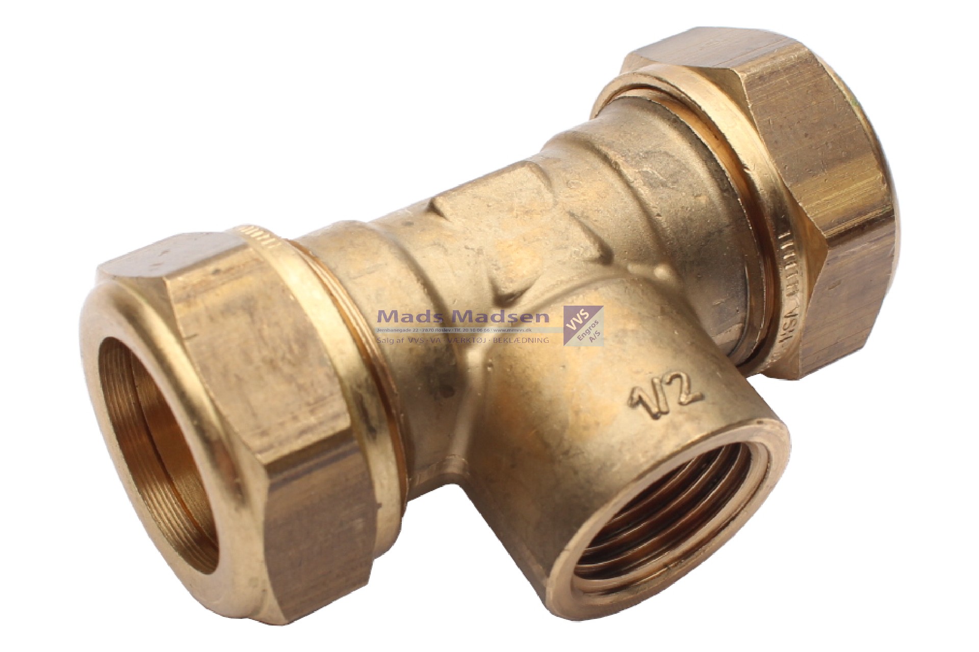 18 x 3/4" x 18mm kompressions tee m/muf VSH