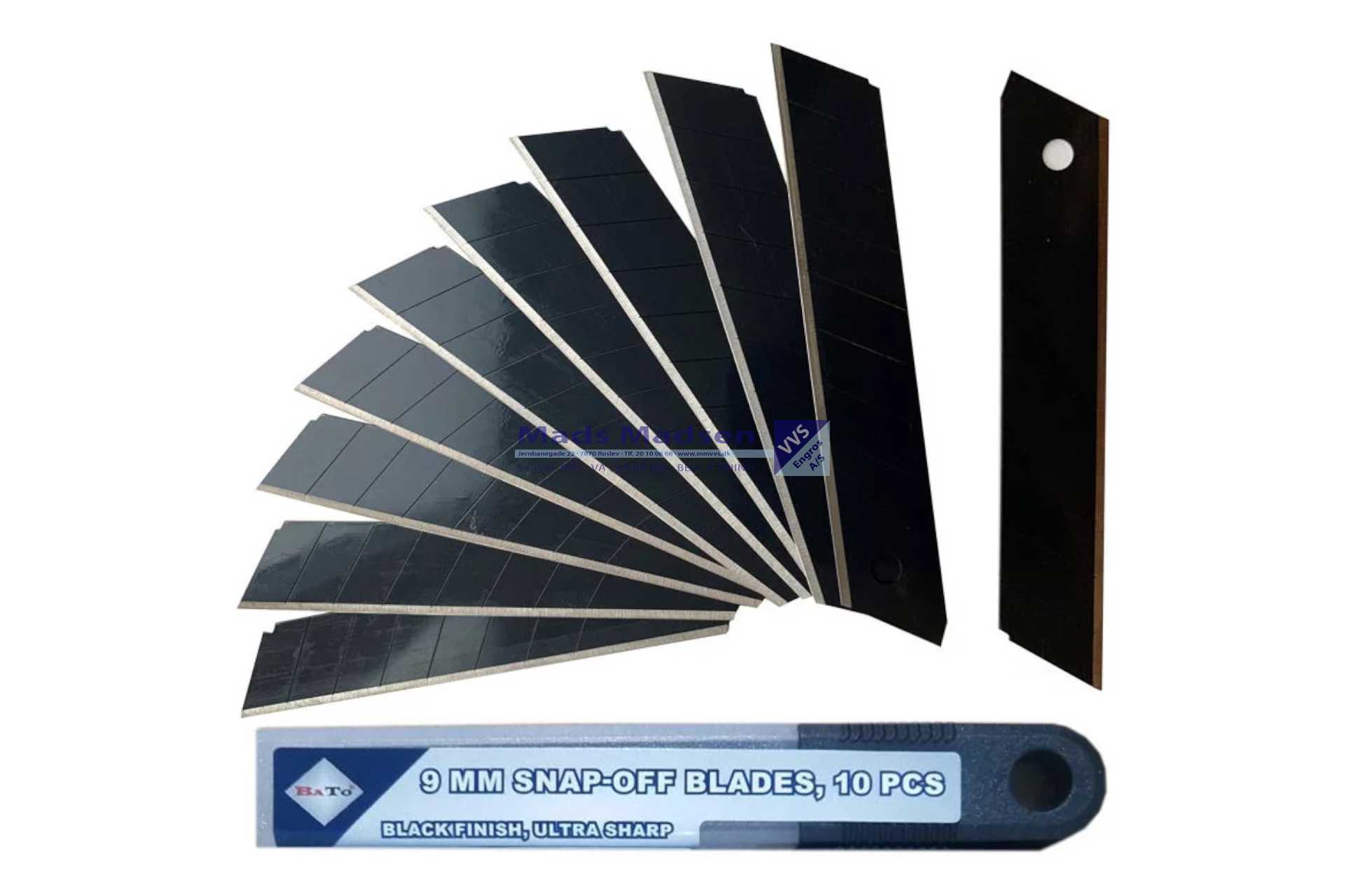 Knivblade BATO 9mm 10 stk BLACK 6130