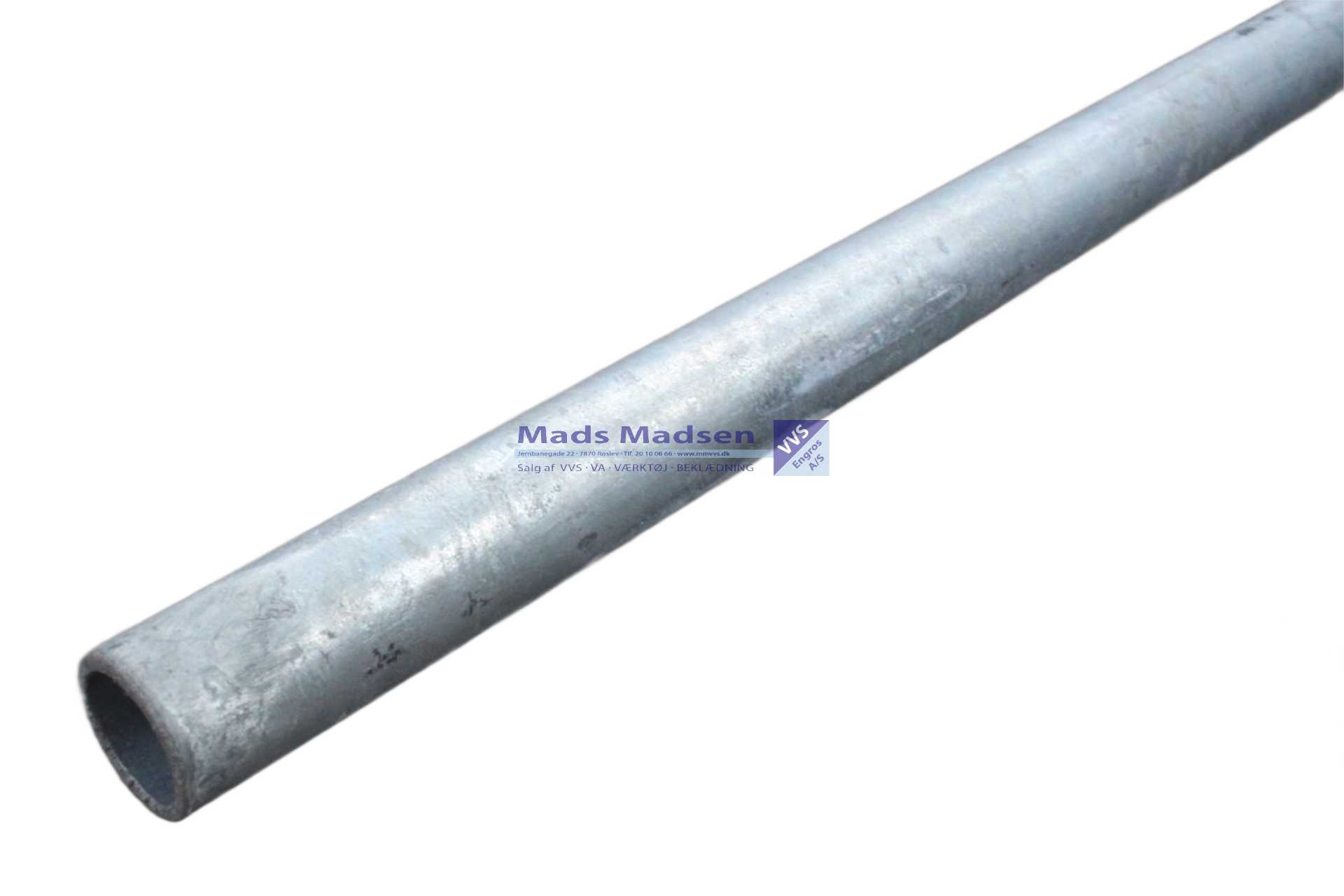 1 1/2" galv. svejst rør DIN 2440 6 mtr/lgd