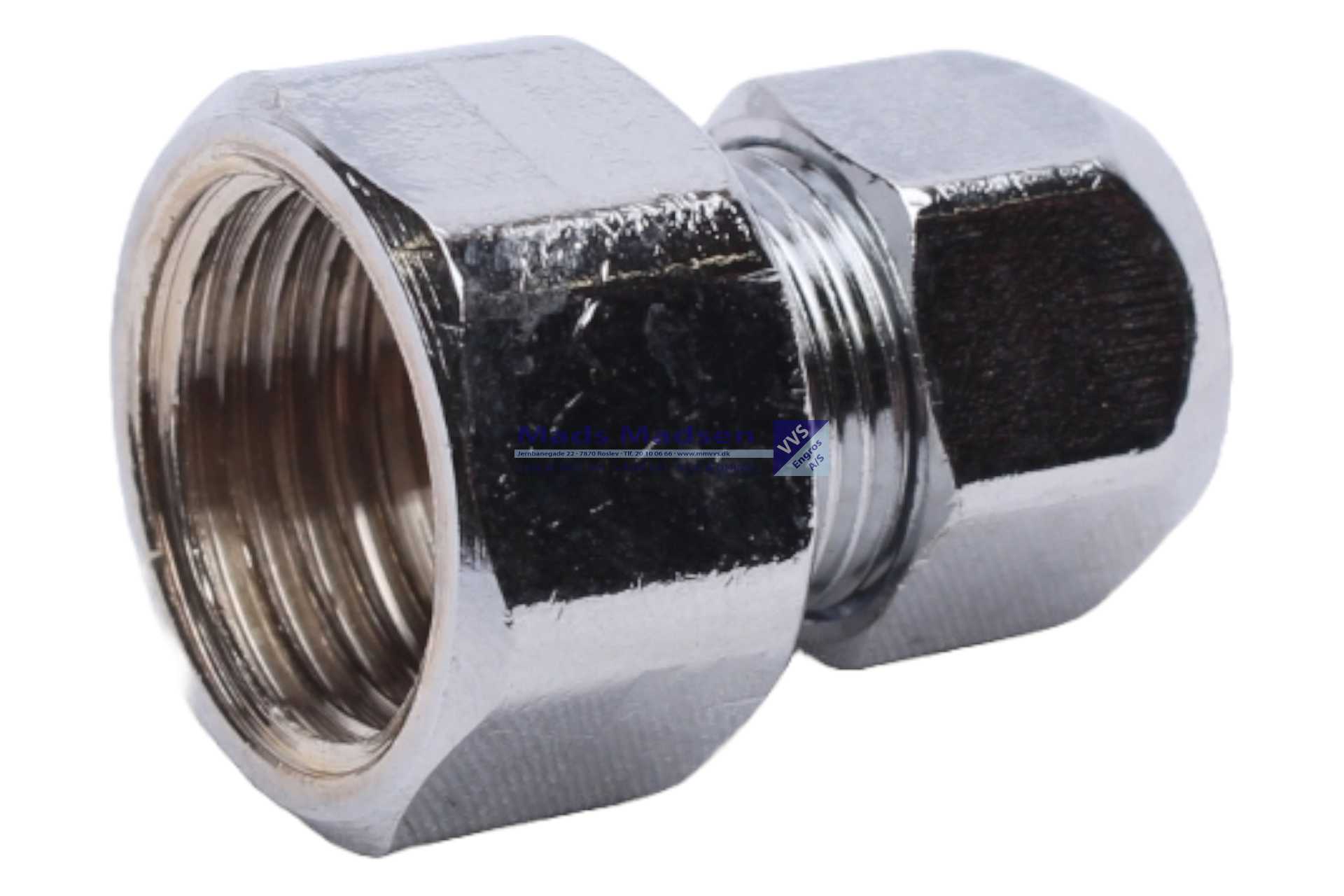 12mm x 1/2" Tiemme kompressions m/muf KROM