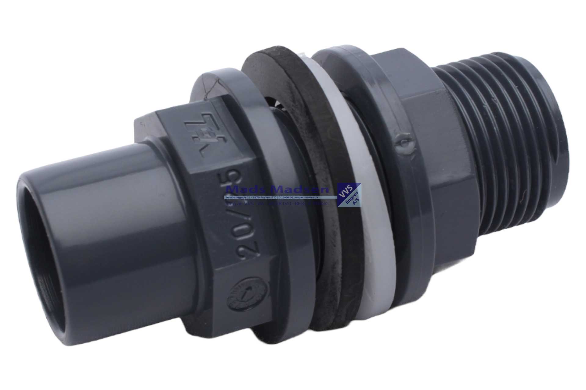 3/4" Plasson pvc tankgennemføring