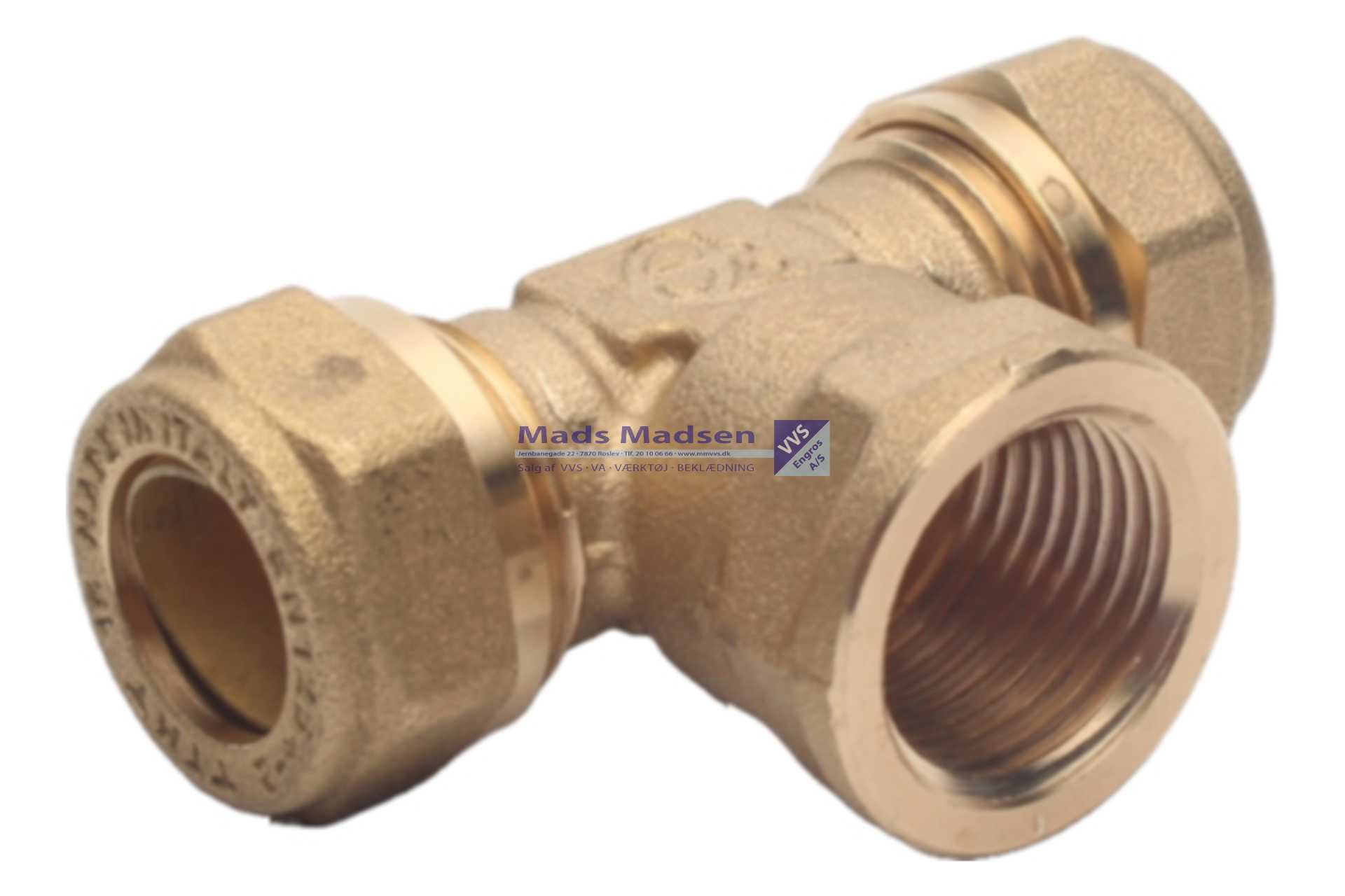 15 x 1/2" x 15mm Tiemme kompressions tee m/muf