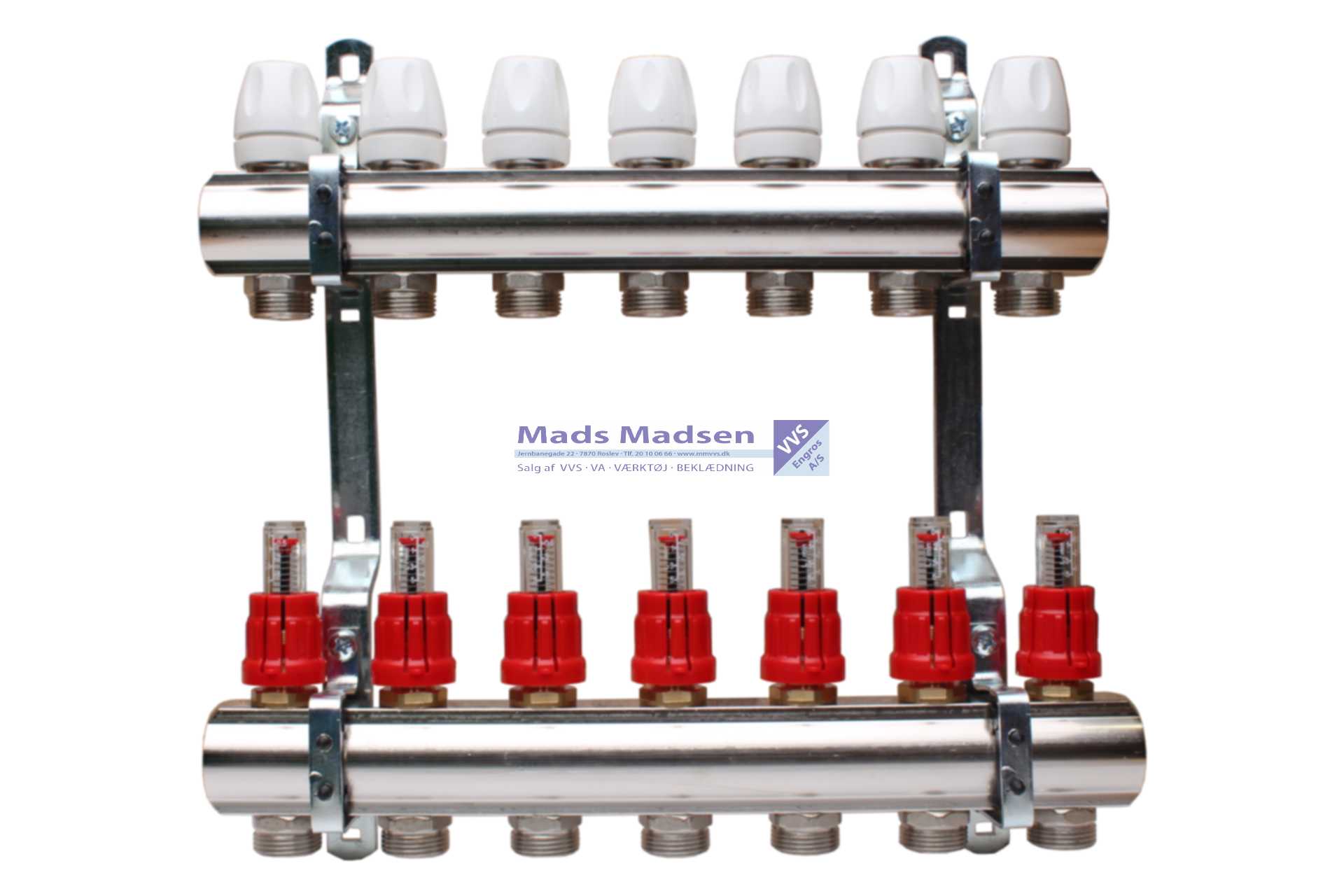 APE GV-unit m/flowmåler 7-rum eksl. Omløbersæt & endestykke - FLOWMÅLER PÅ FREMLØB