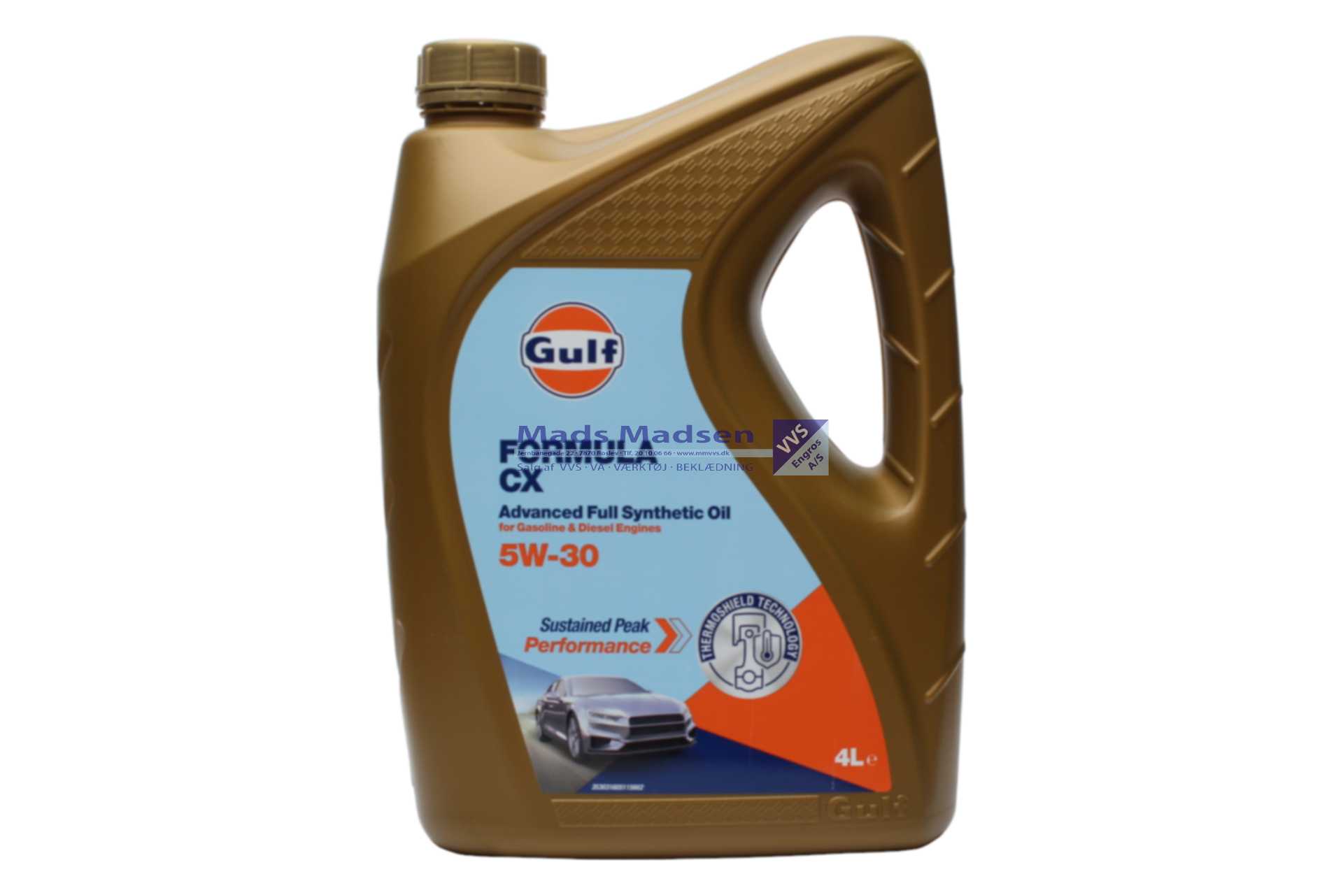 GULF Formula CX 5W-30 Fuldsyntetisk Motorolie 4 liter Specielt til MB, BMW og GM (incl. afgift) *NETTOPRIS*