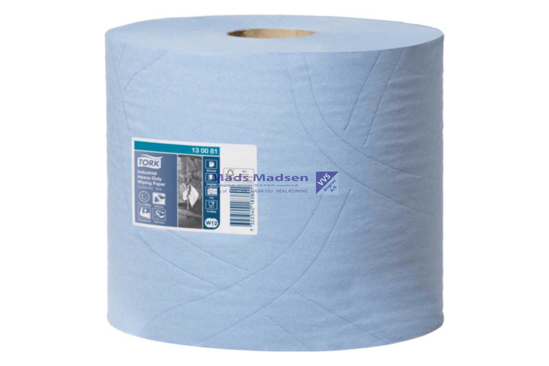 Værkstedsrulle Tork B 36,9cm x D 26,3mm x 340 m 2-lag Blå *NETTOPRIS*