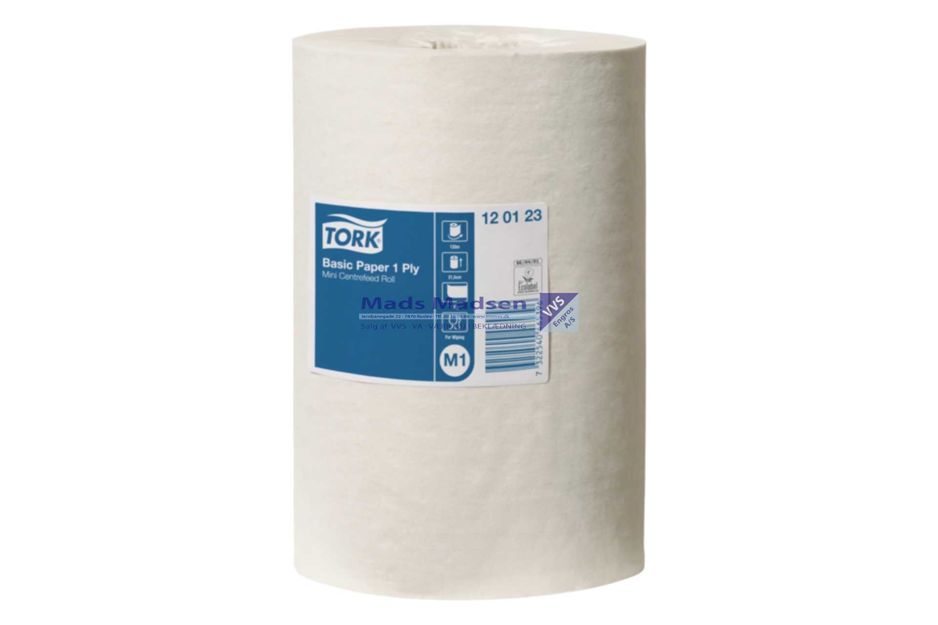 Tork Universal Aftørringspapir 120123 Centerfeed 1-Lag, 120m/rl. 215mm høj *NETTOPRIS*