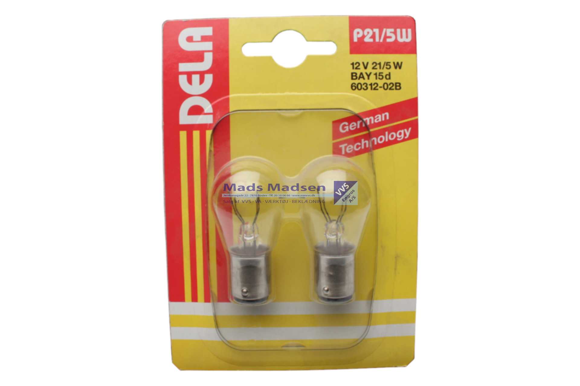 Auto Pære 12V-21/5W P21/5W pak a 2 stk. *NETTOPRIS*
