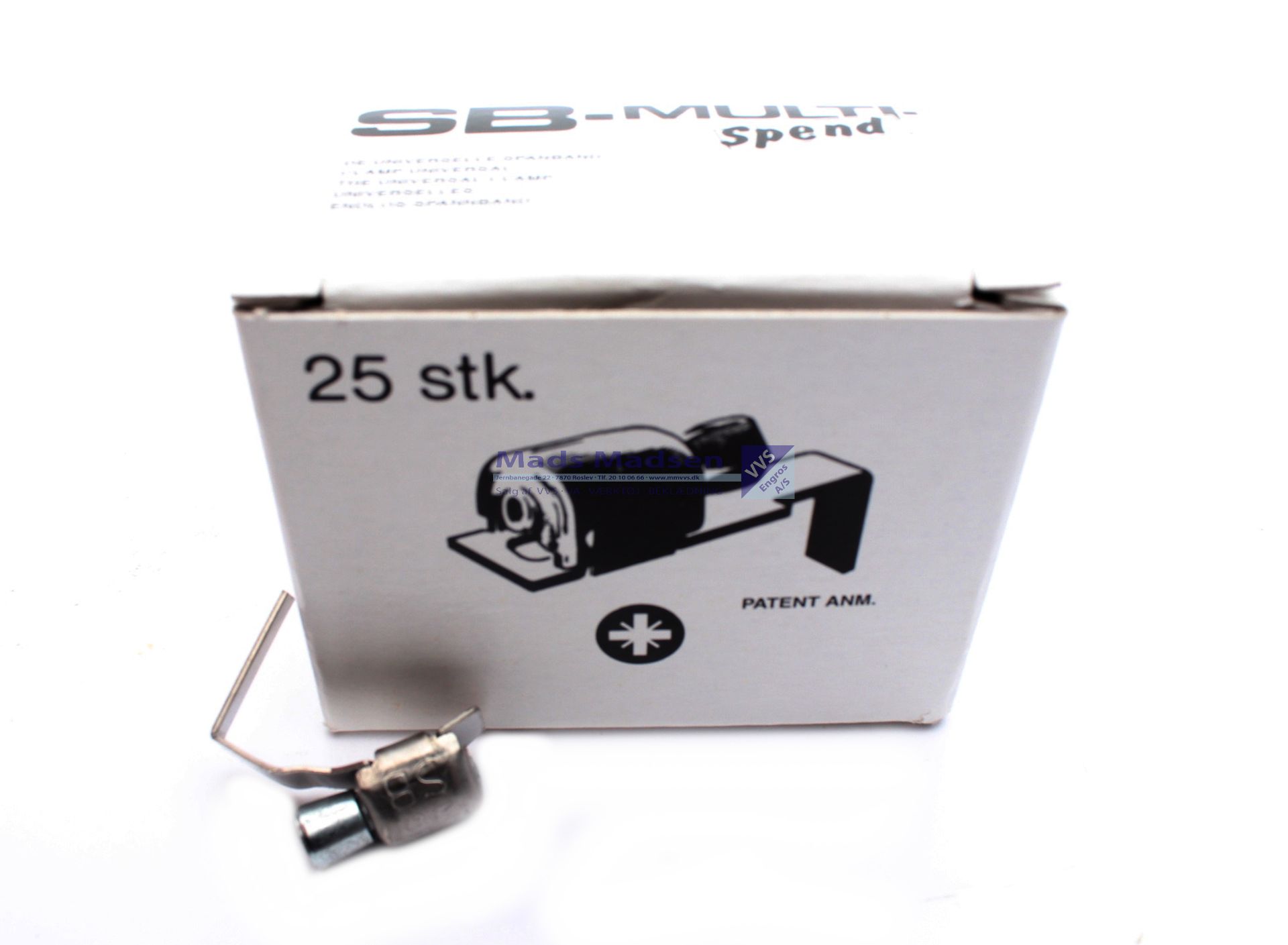 SB slange låse rustfri á 25 stk