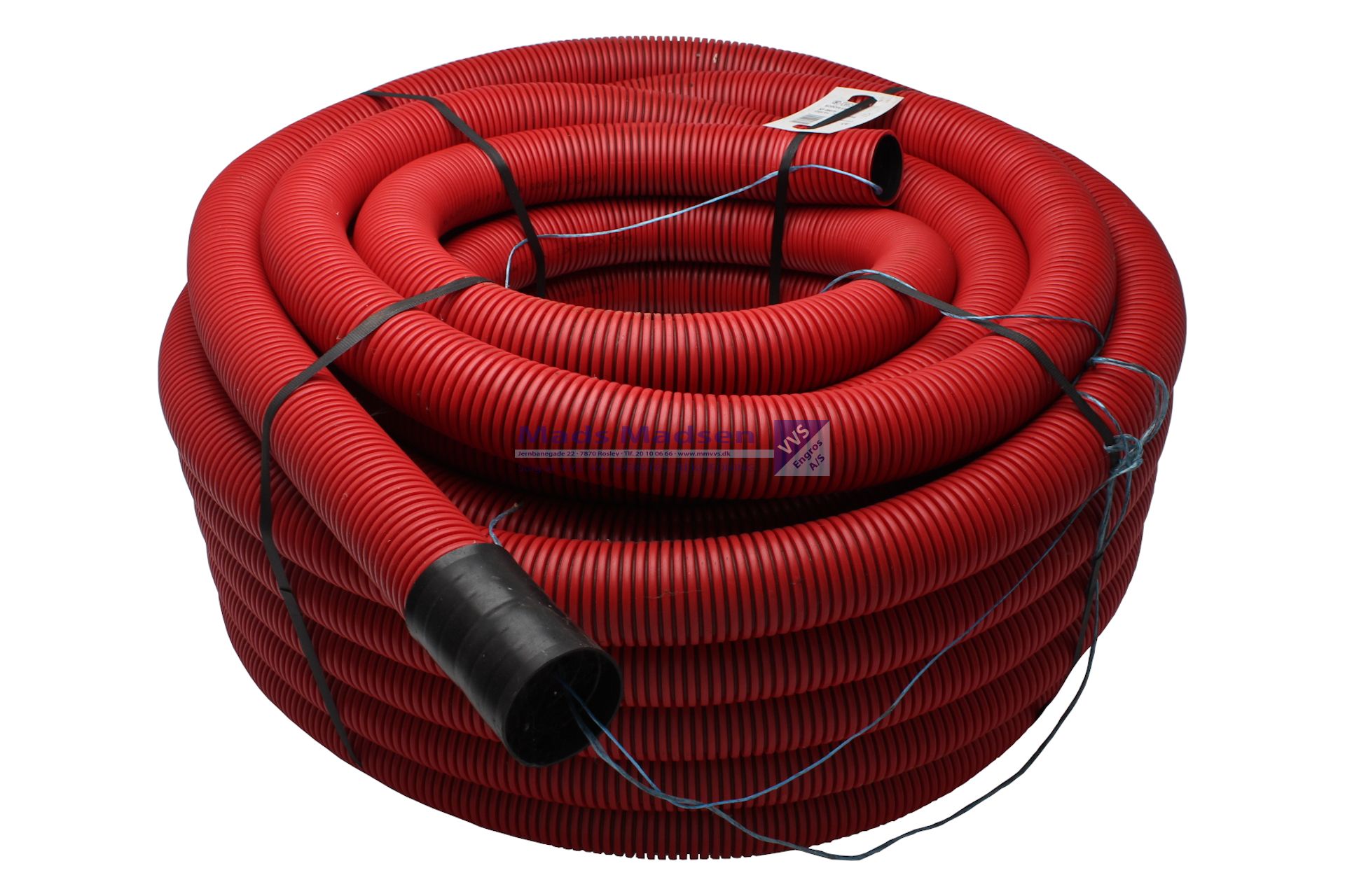 110/94mm kabelrør flex rød m/træksnor á 50 mtr