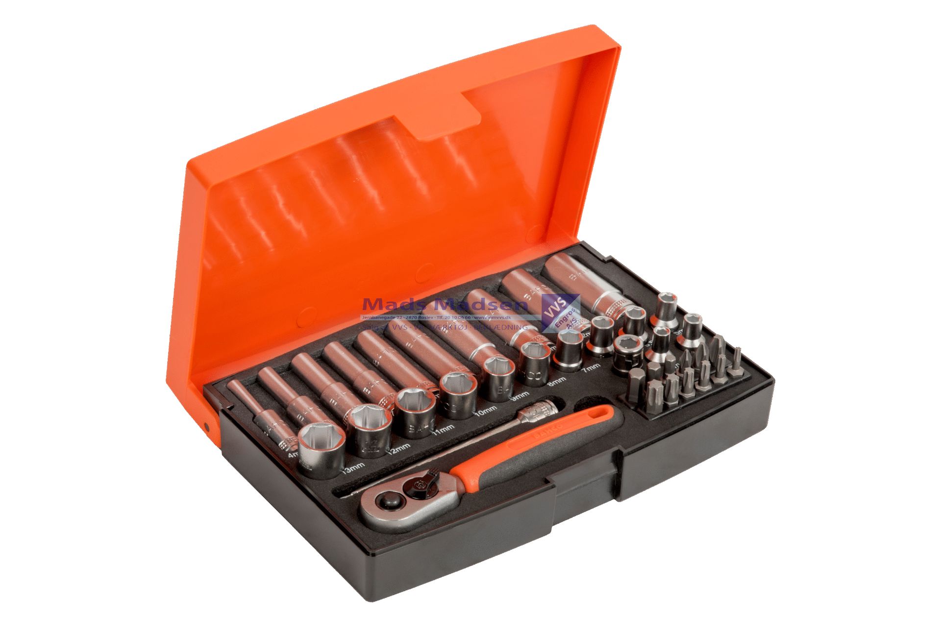 Topnøglesæt Bahco 1/4" SL25L 37 dele *NETTOPRIS*