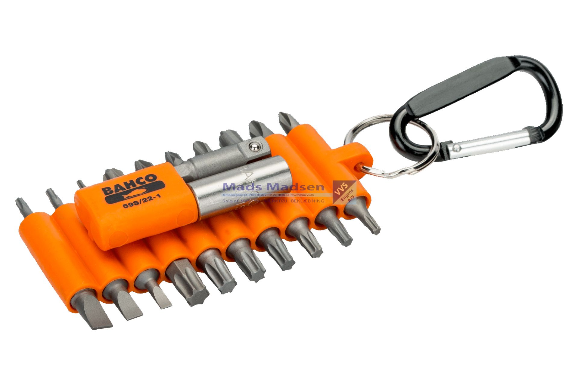 Bitssæt Bahco 59S/22-1 22 dele m/ nøglering *NETTOPRIS*