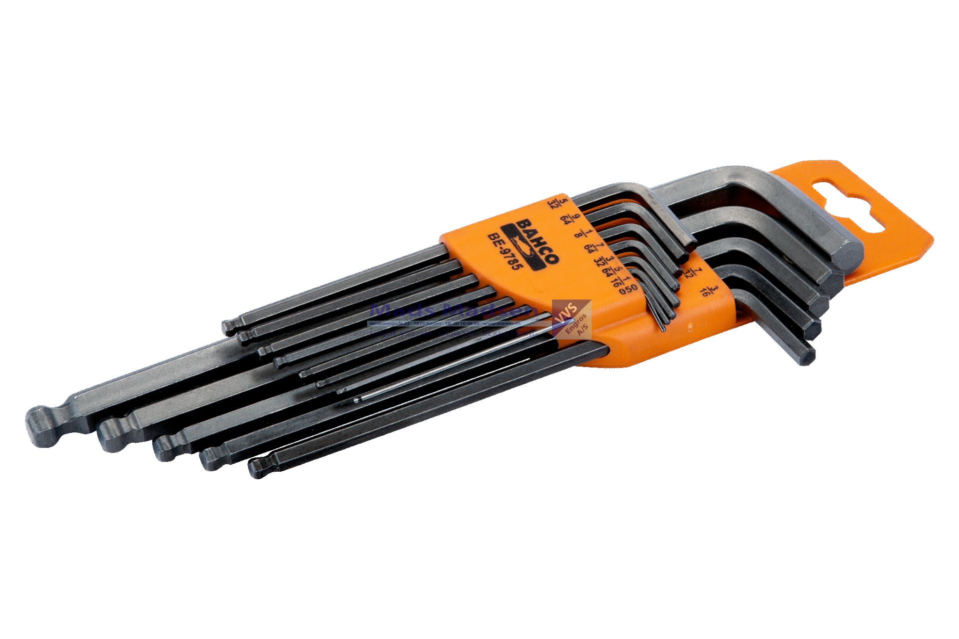 Unbrakonøgler m/ kugle i sæt TOMMER Bahco BE-9785 0,05-3/8" *NETTOPRIS*