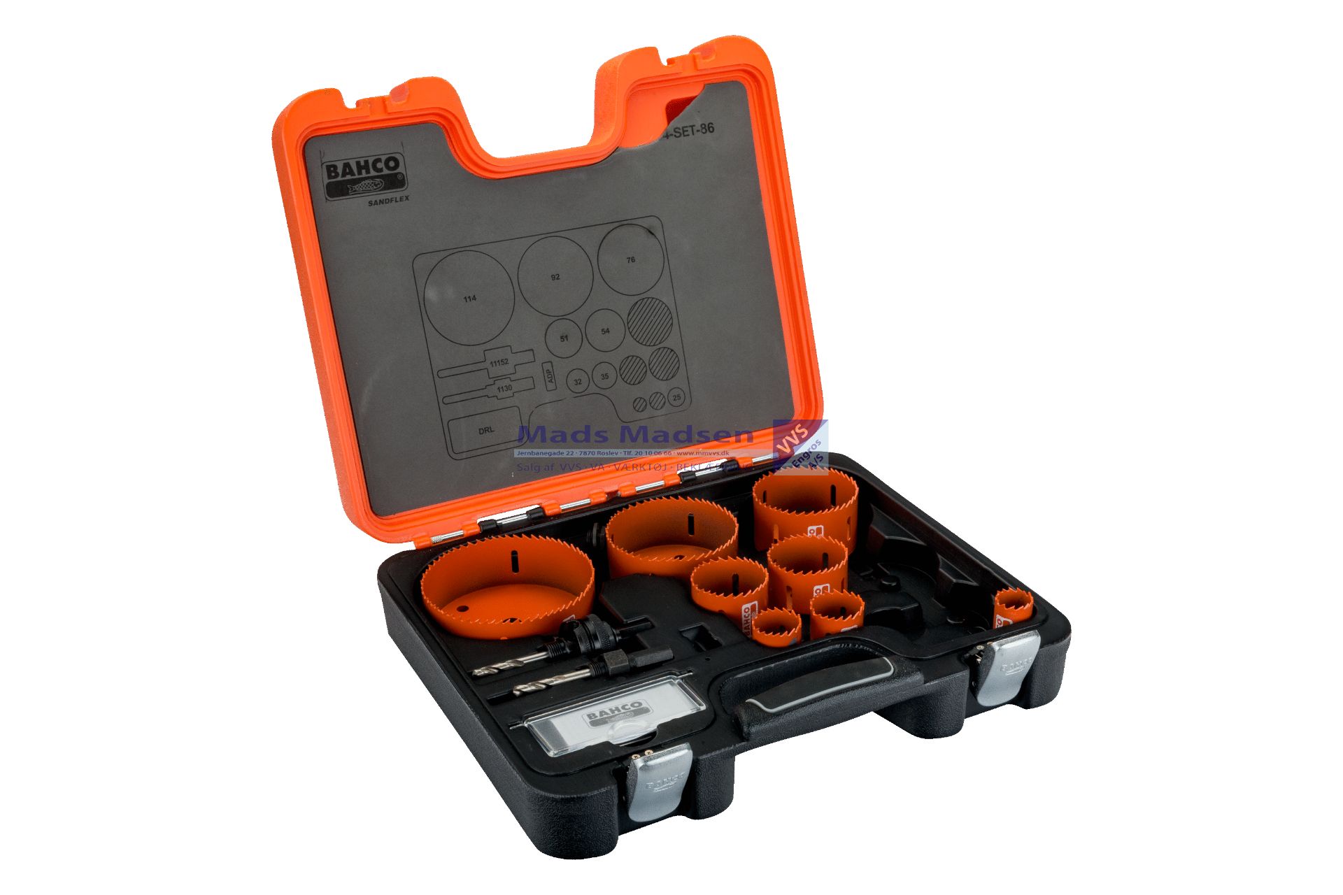 Hulsavesæt Bahco 3834-SET-86 25/32/35/51/54/76/92/114mm *NETTOPRIS*