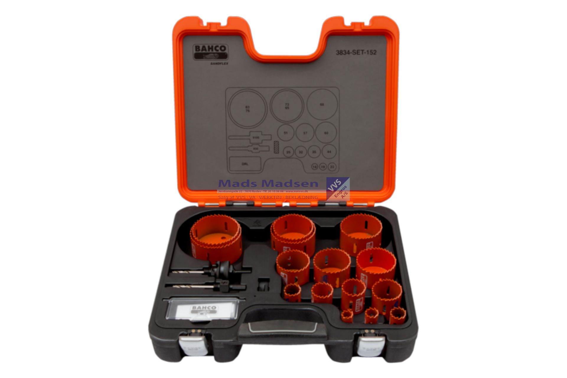 Hulsavesæt Bahco 3834-SET-223 20/22/25/29/32/35/44/48/51/54/57/60/64/68/73/76/79/83/92/102/111/121 *NETTOPRIS*