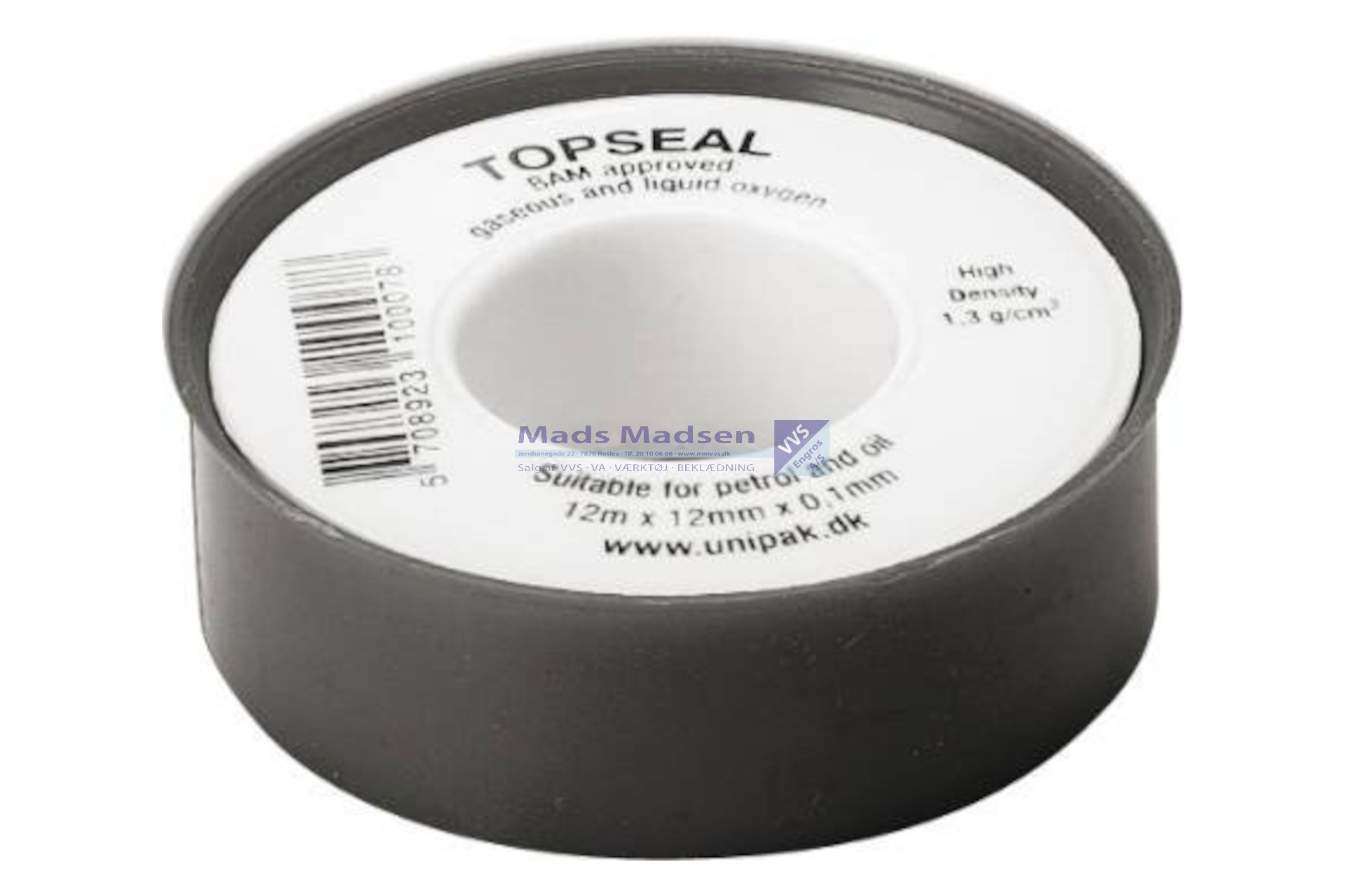 Topseal gevindbånd t/ olie, damp, gas mv. 0,1 x 12mm