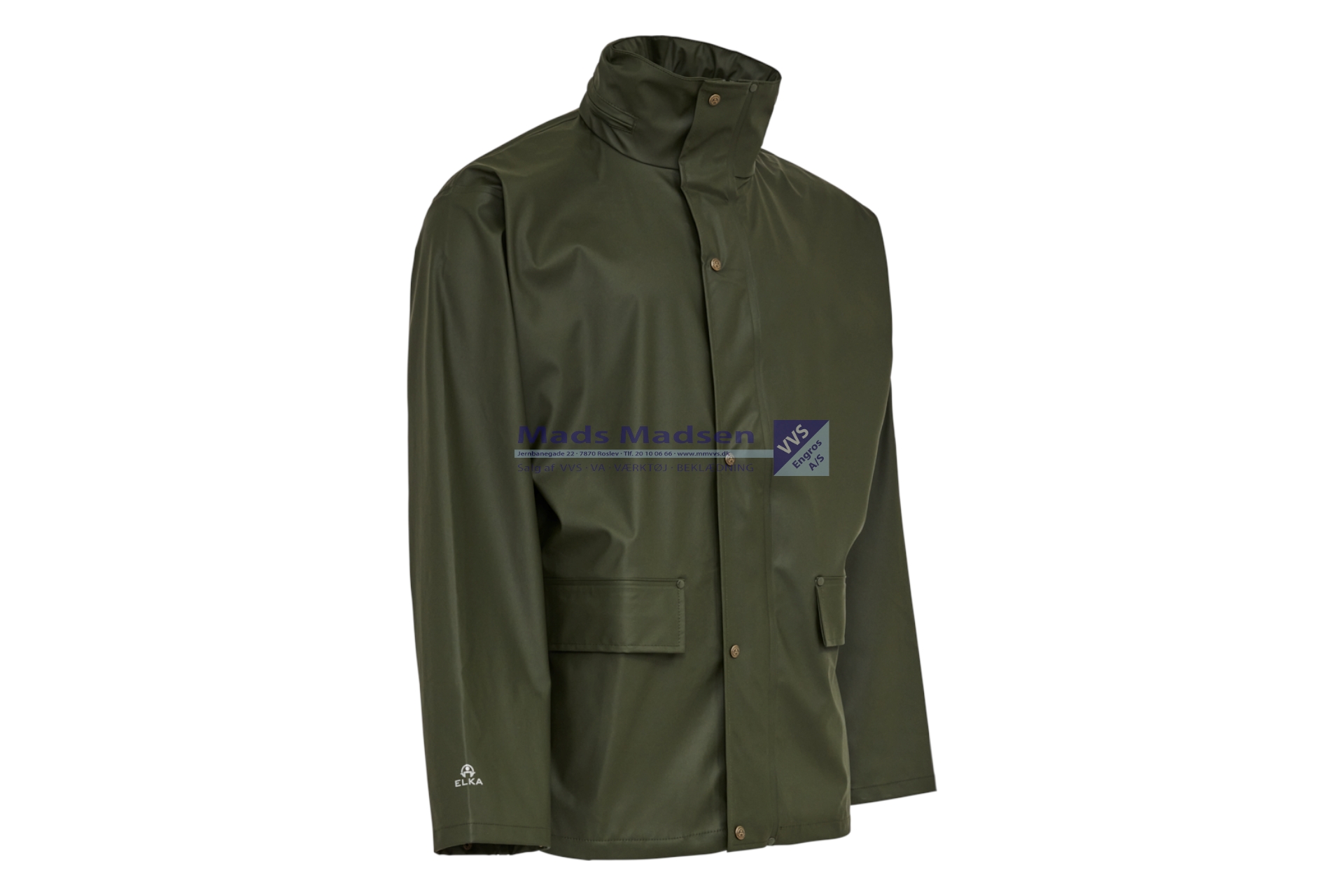 Elka Dry Zone PU jakke 026300 Oliven str. 3XL