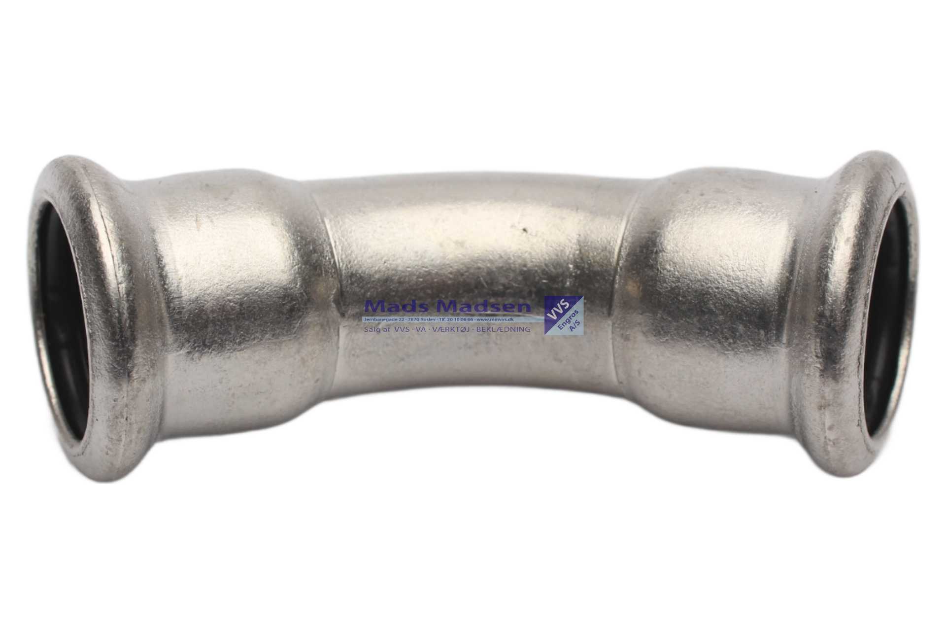 22mm RacMet RF/SF pres bøjn. 45° pm/pm M-bakke 316L