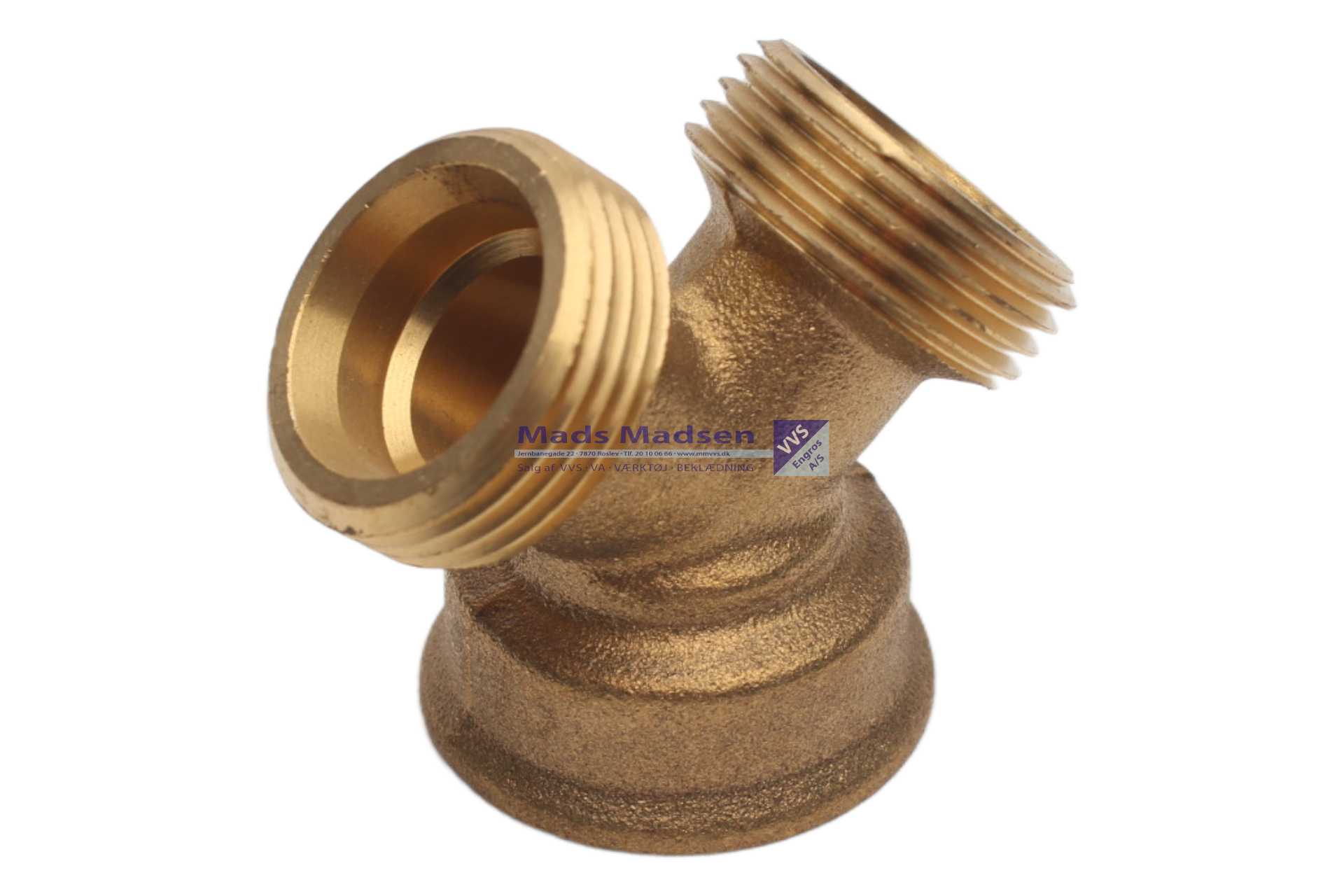 3/4" messing Y-stykke m/n/n