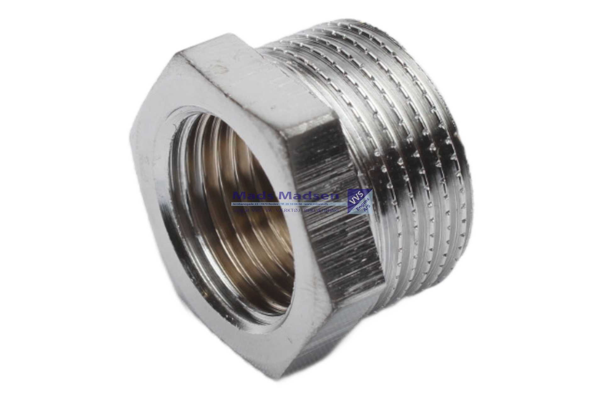 3/4" x 1/2" KROM nippelmuffe