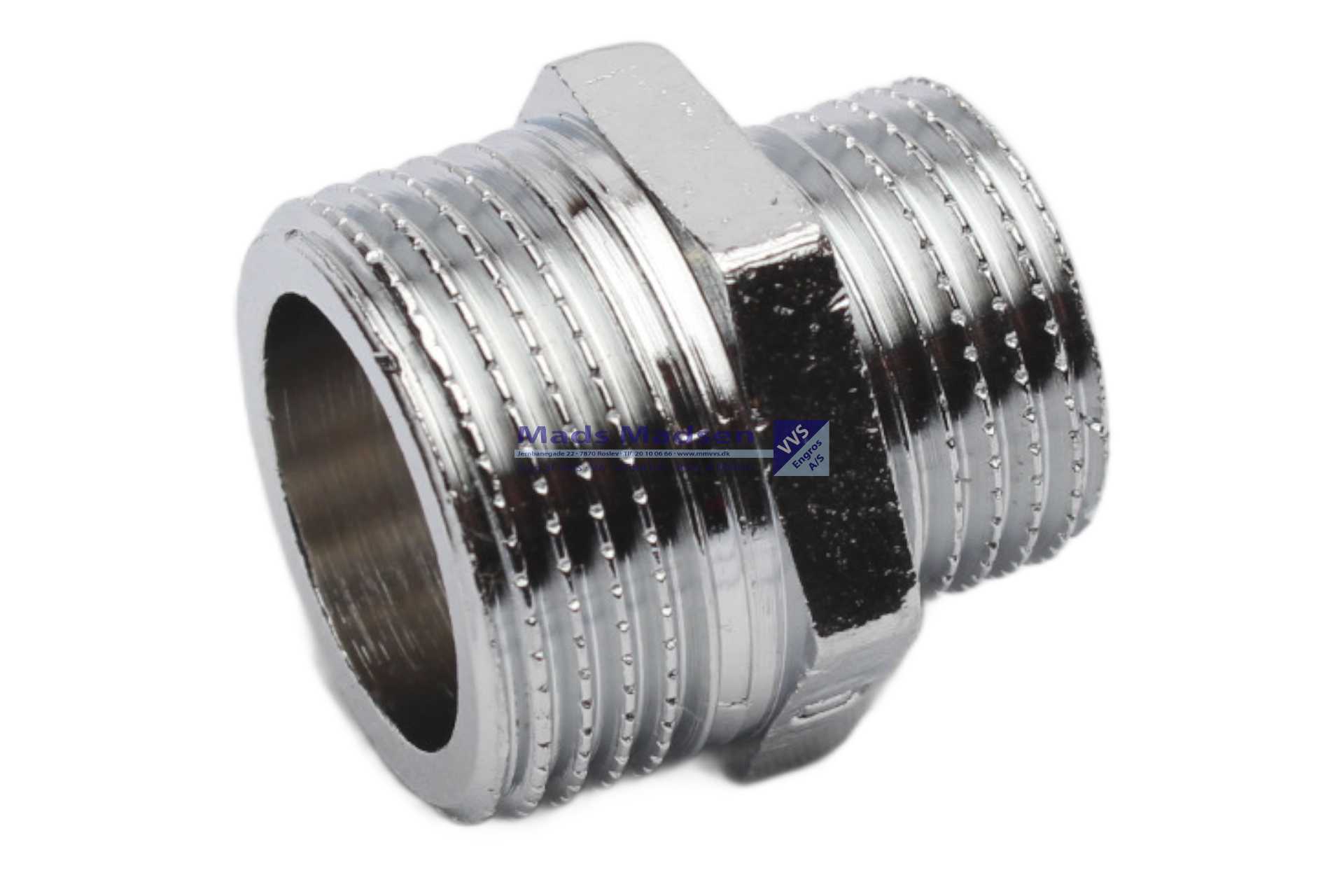 3/4" x 1/2" KROM brystnippel