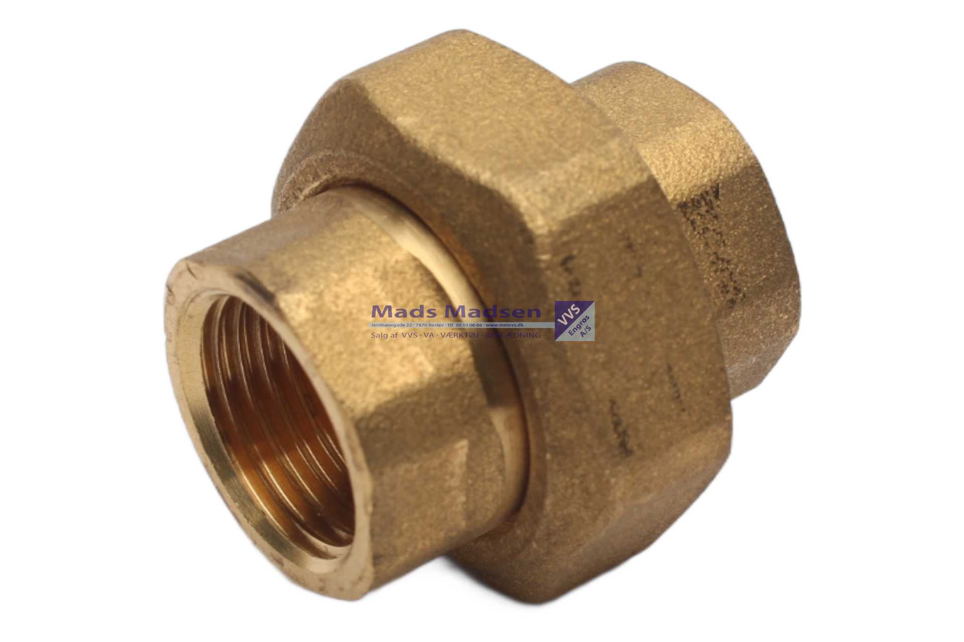 1/2" messing union m/m