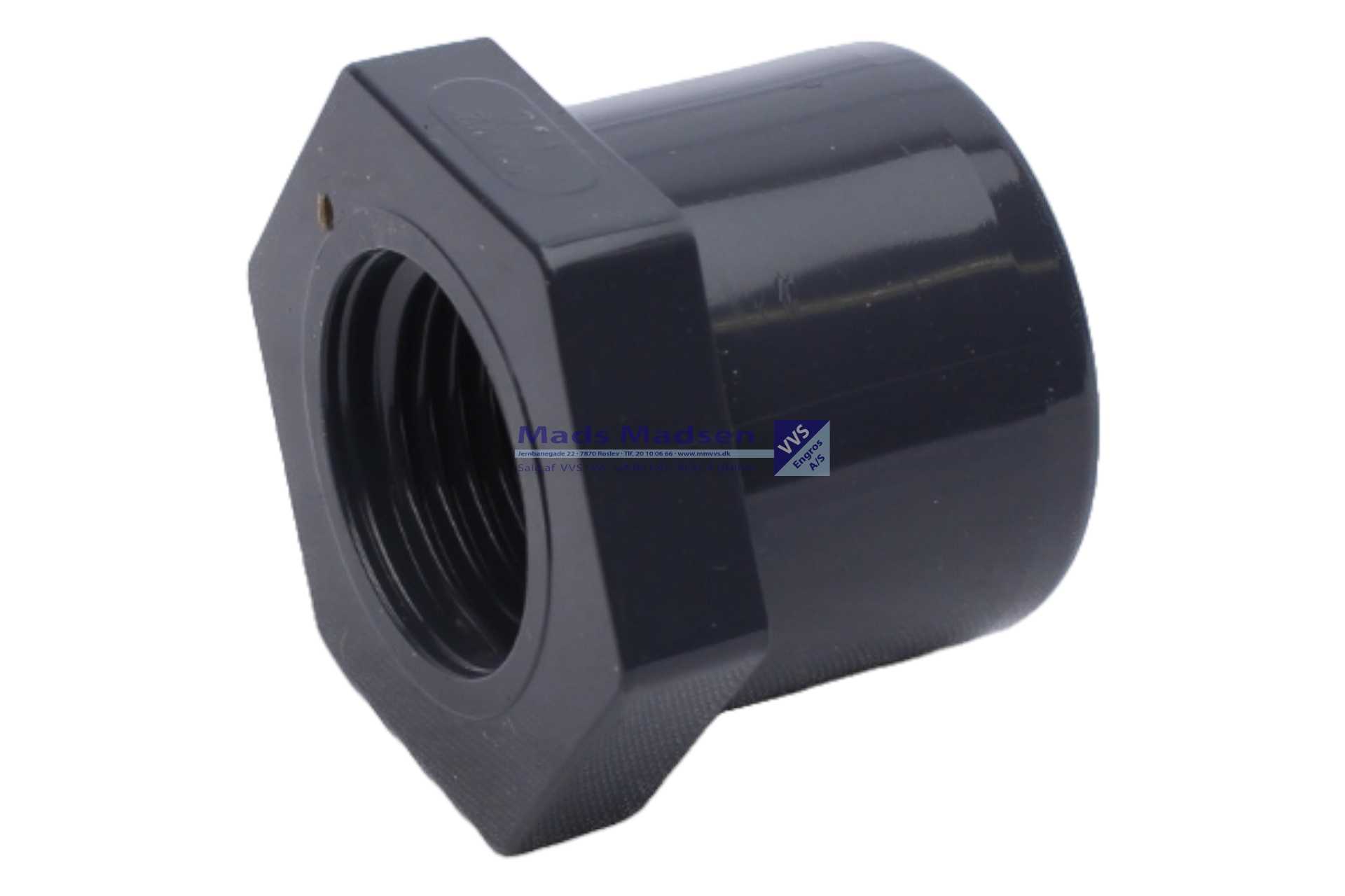 32mm x 1/2" Plasson pvc muffe kort