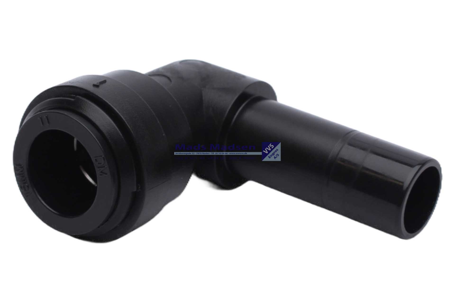 15mm Aqua-speed bøjning m/n sort