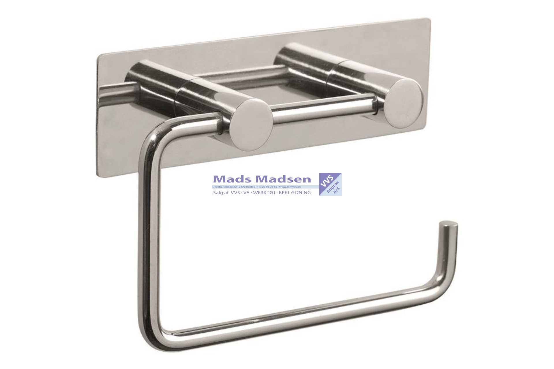 Toiletpapirholder med bagplade poleret rustfri stål