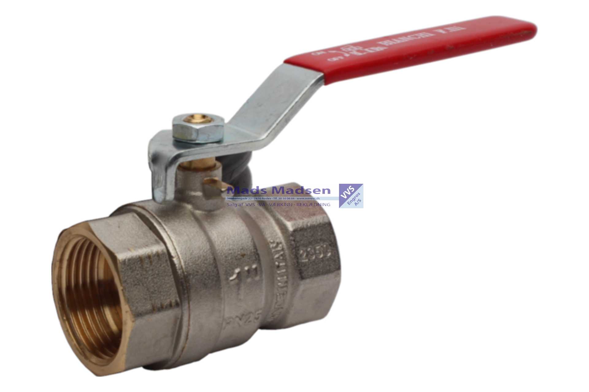 1 1/4" Tiemme kuglehane M-M hd-tag RØD