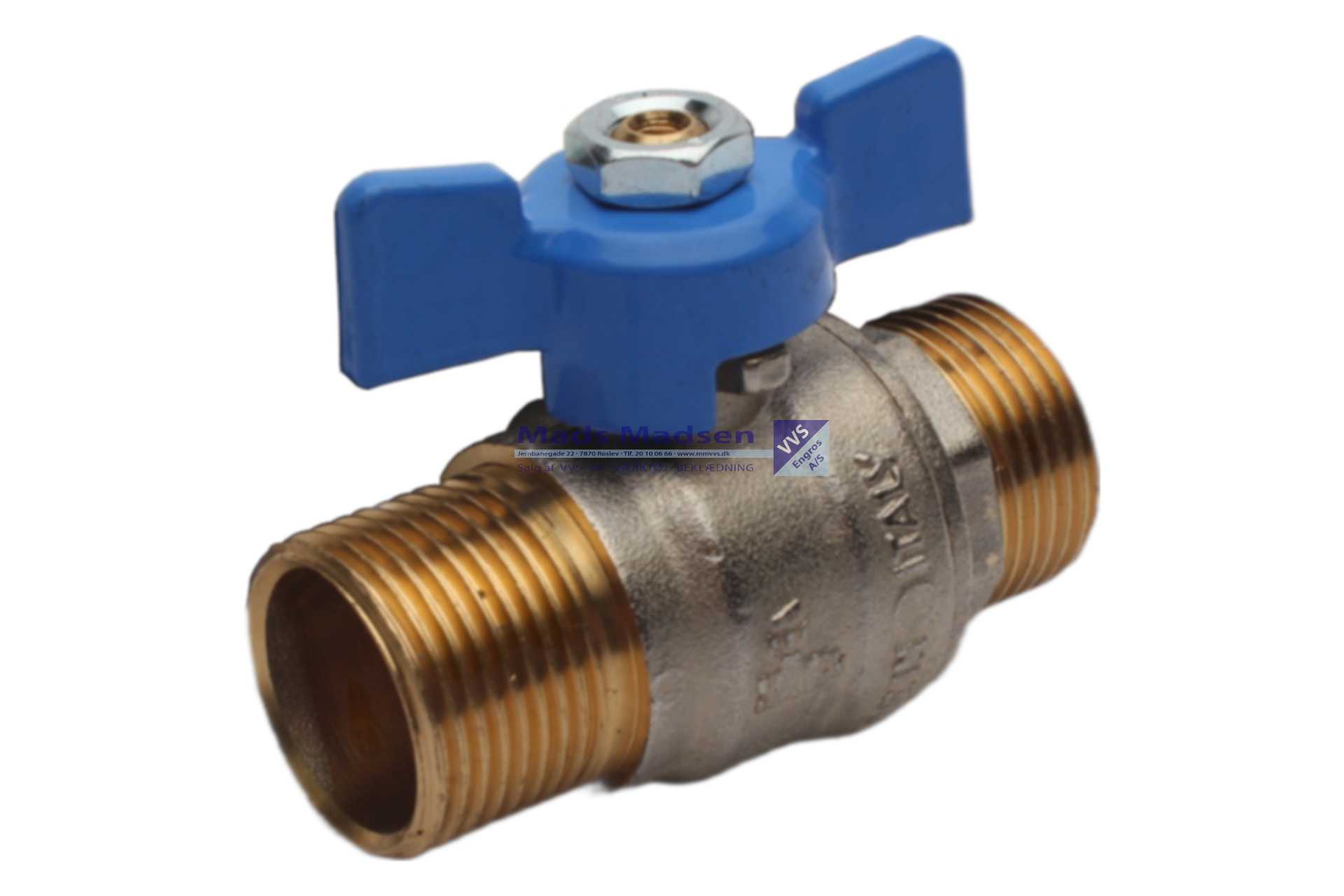 3/4" Tiemme kuglehane N-N T-greb BLÅ