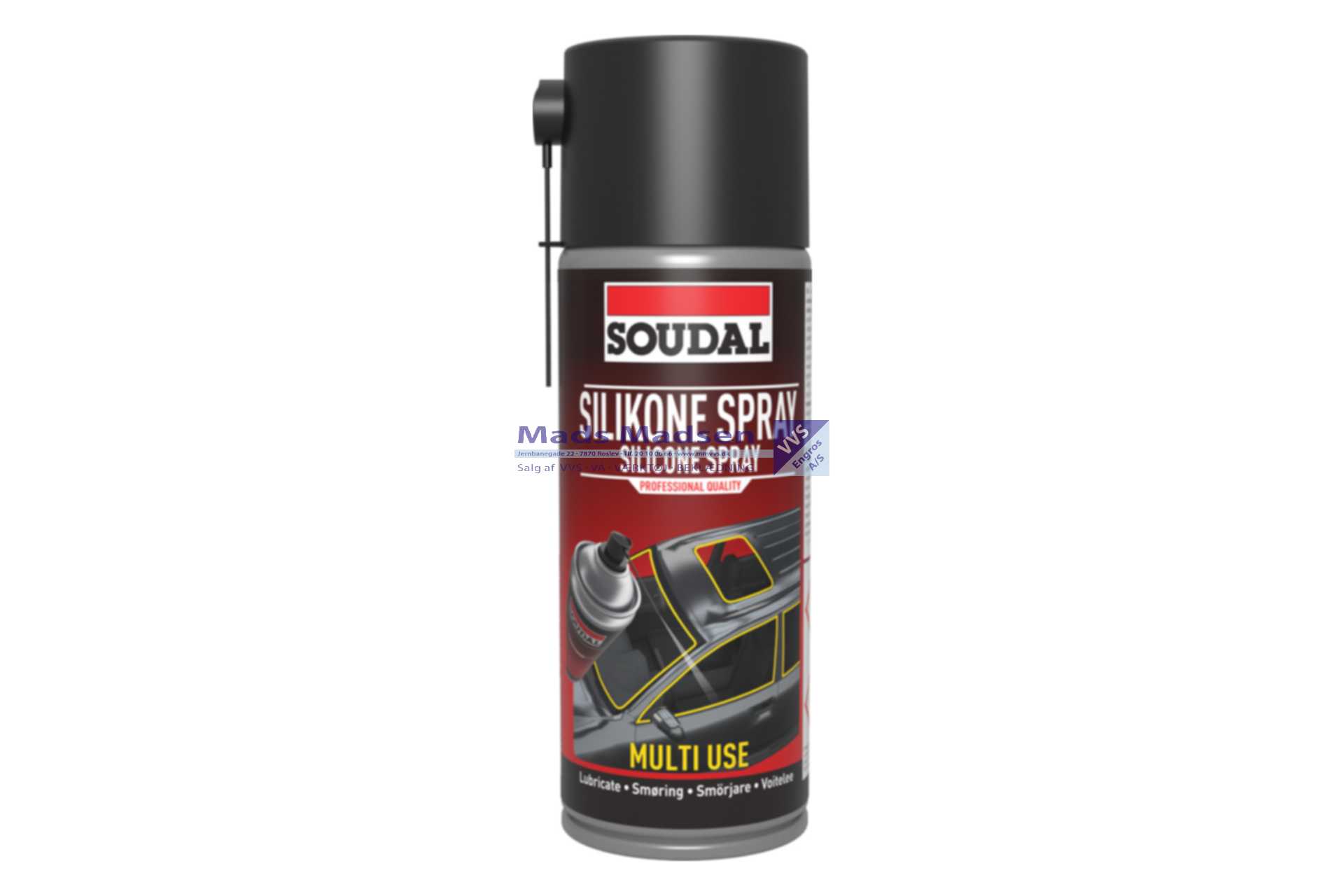 Soudal Silikone spray á 400 ml. - Farekl. 2.1 *NETTOPRIS*