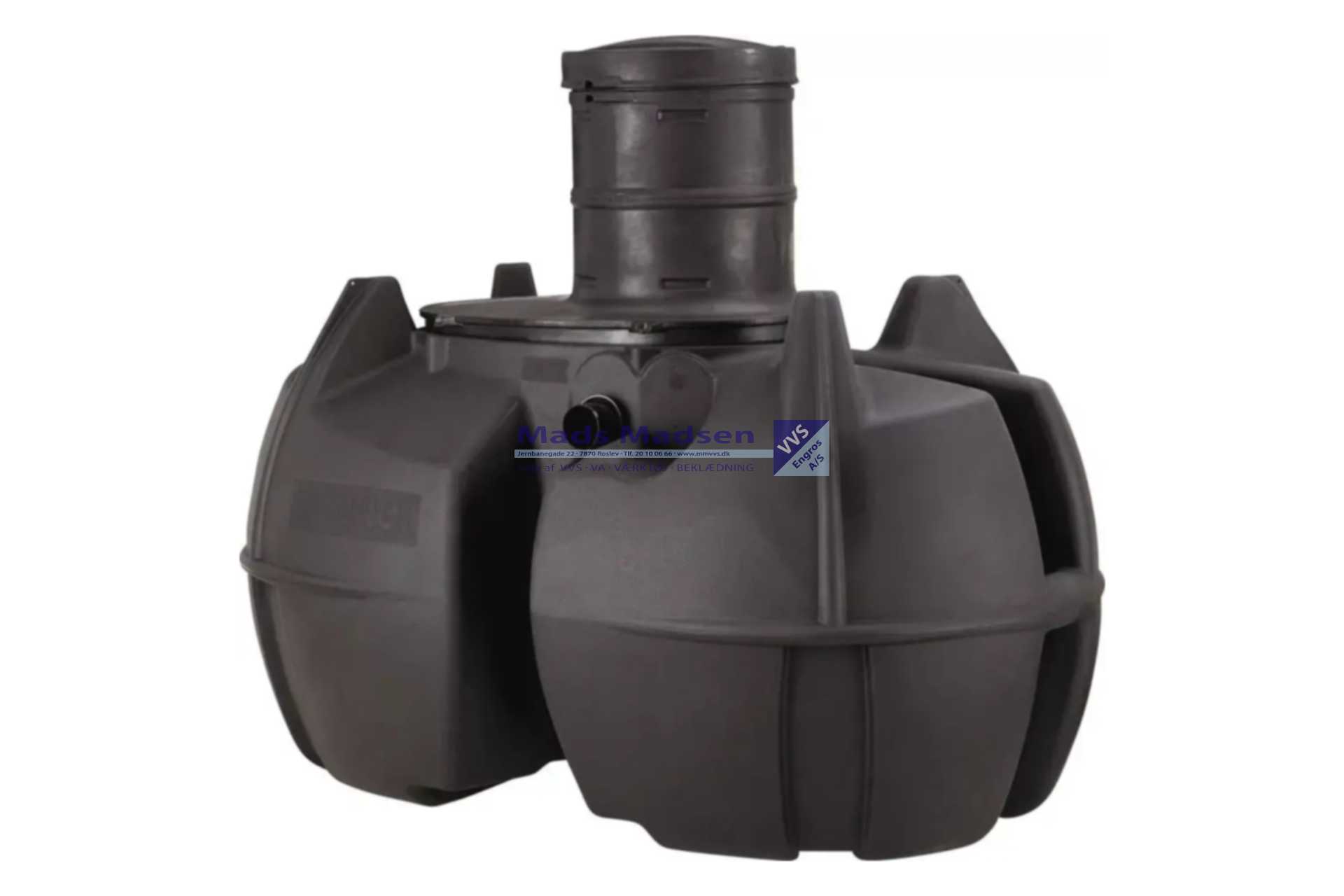 Uponor bundfældningstank 4,5 m3 10PE Inkl. låg, lågets tætningssring, opføringsrør L=800 mm, 50mm afgang