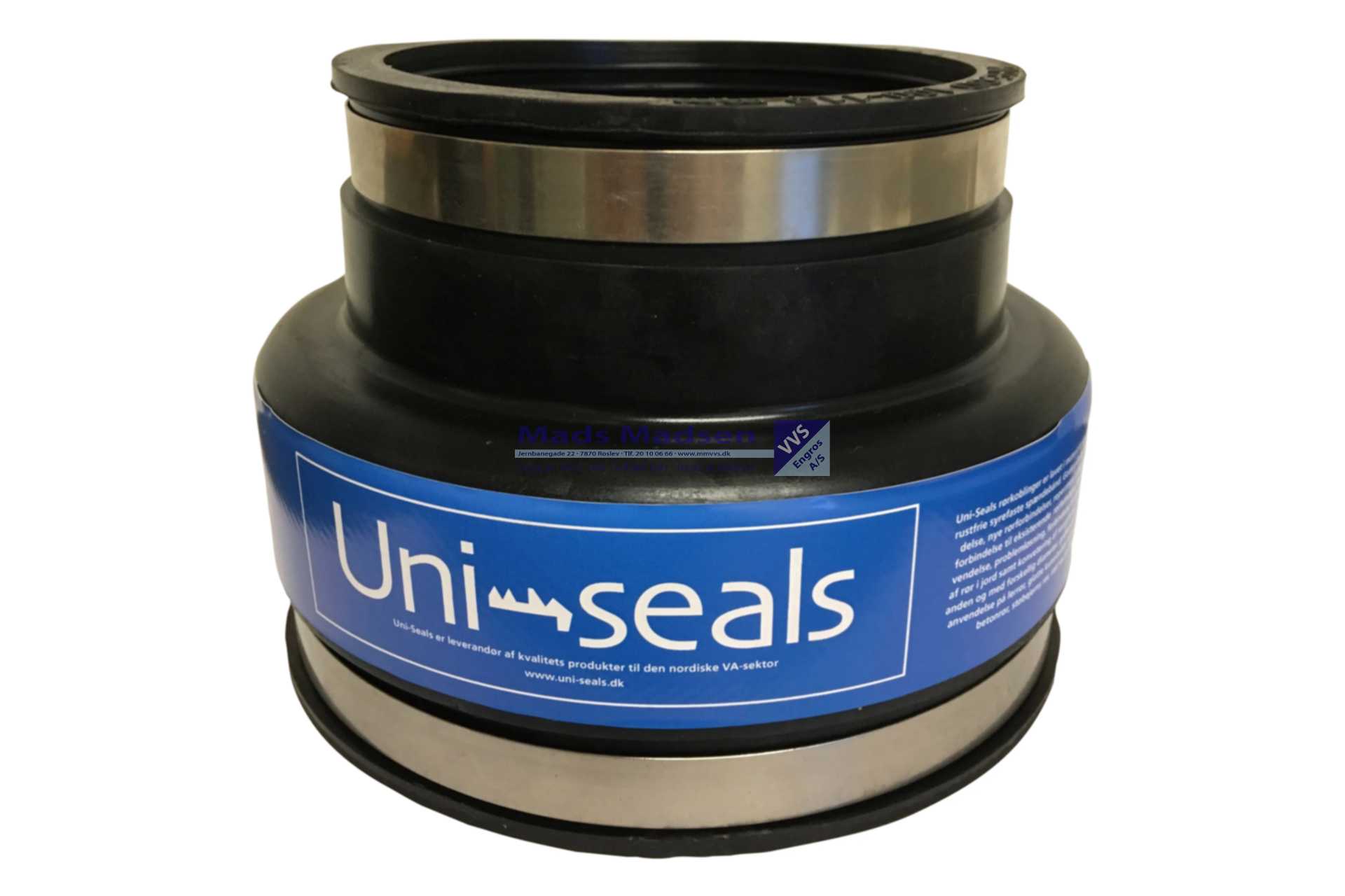 Uni-seals adapter kobling 100-115 / 121-136mm 100LER/110PVC