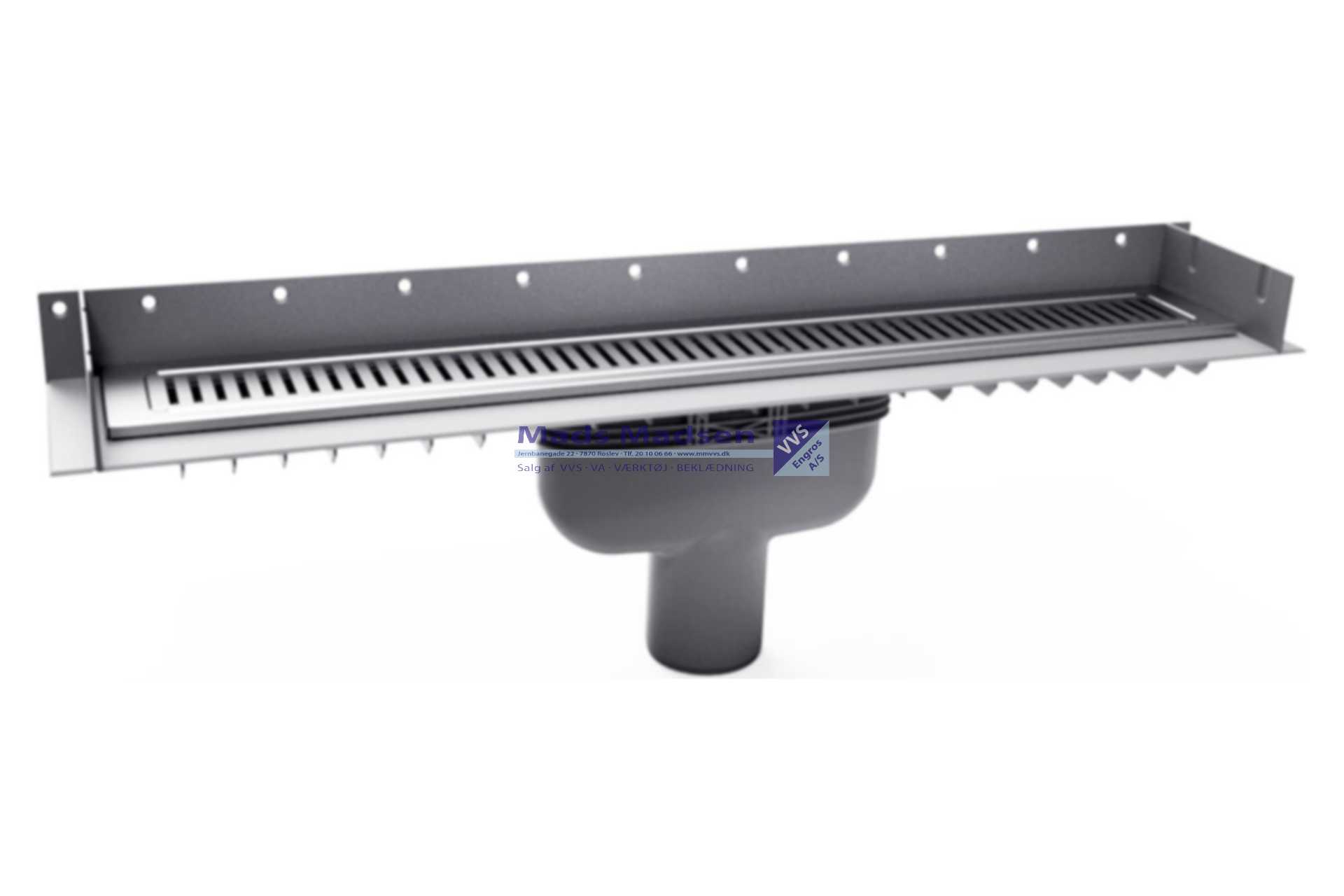 Purus Line sampak 800mm Ø75mm lodret udløb m/rist, ramme og vandlås - NY MODEL