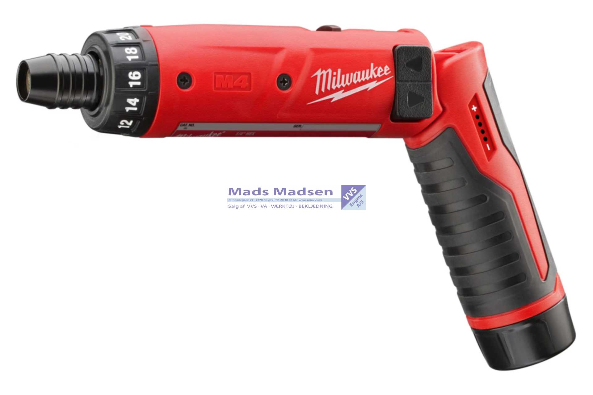 Milwaukee M4 D-202B Skruemaskine 2 x M4 2,0 Amp. + Lader 4933440475 (KP) *NETTOPRIS*
