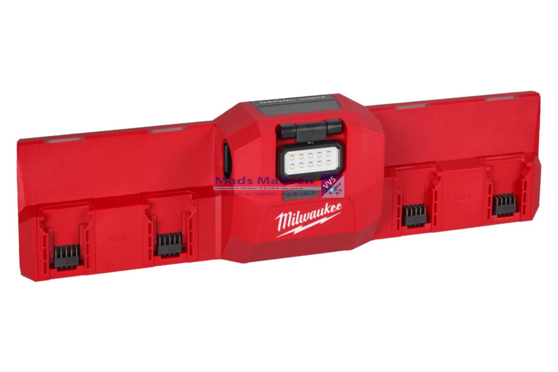 Milwaukee M12-18 GBC4 Vægladestation med indbygget lys 4933493863 *NETTOPRIS* (KP)