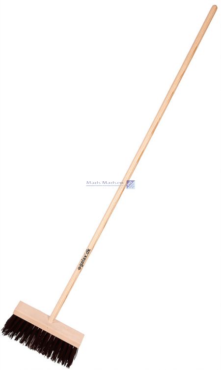 Galax kost 30cm med skaft /  brune stive nylonbørster 141225