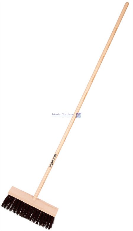 Galax kost 35cm med skaft / brune stive nylonbørster 141227