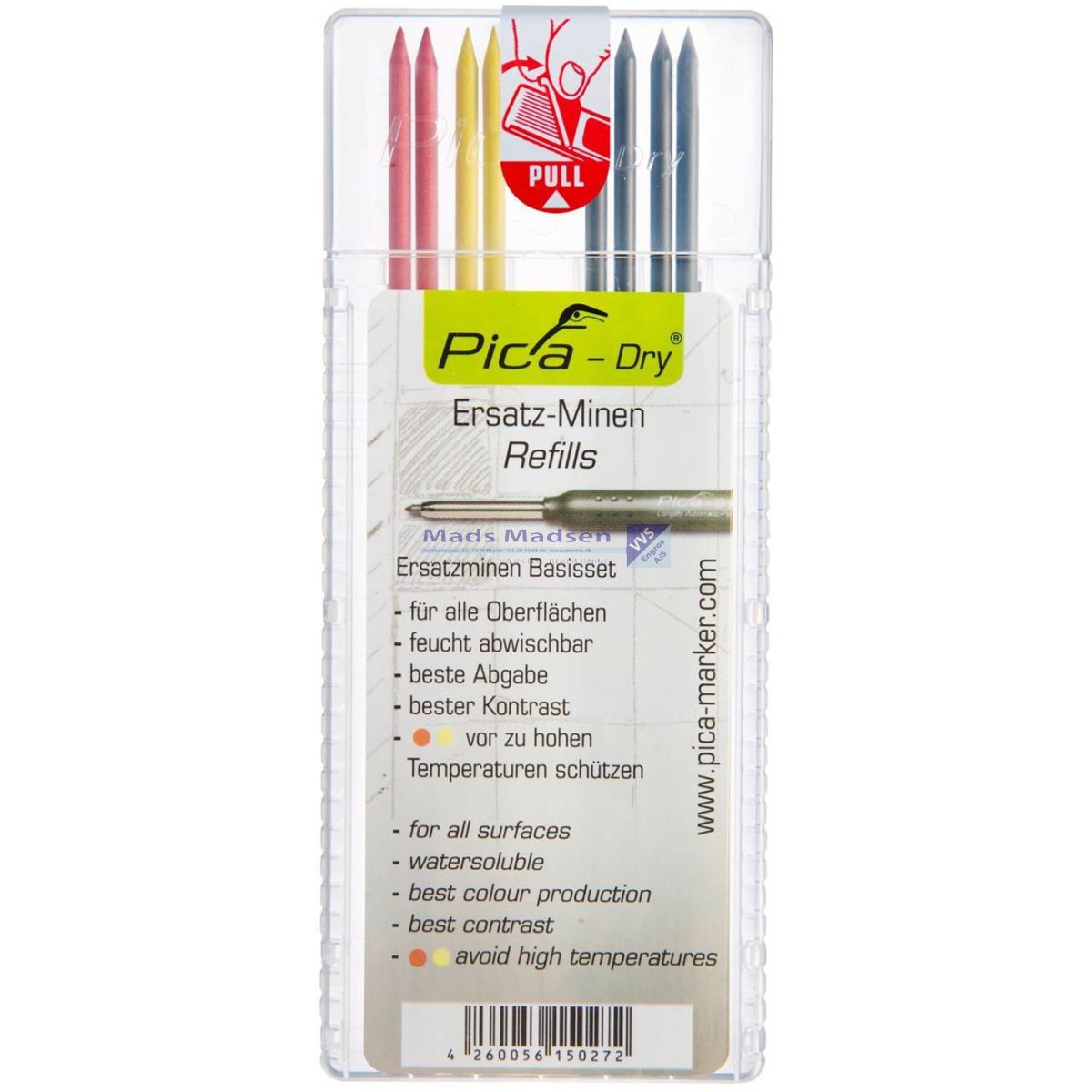 Pica Refill til Pica Dry 4 x grafit, 2 x rød, 2 x gul 4020