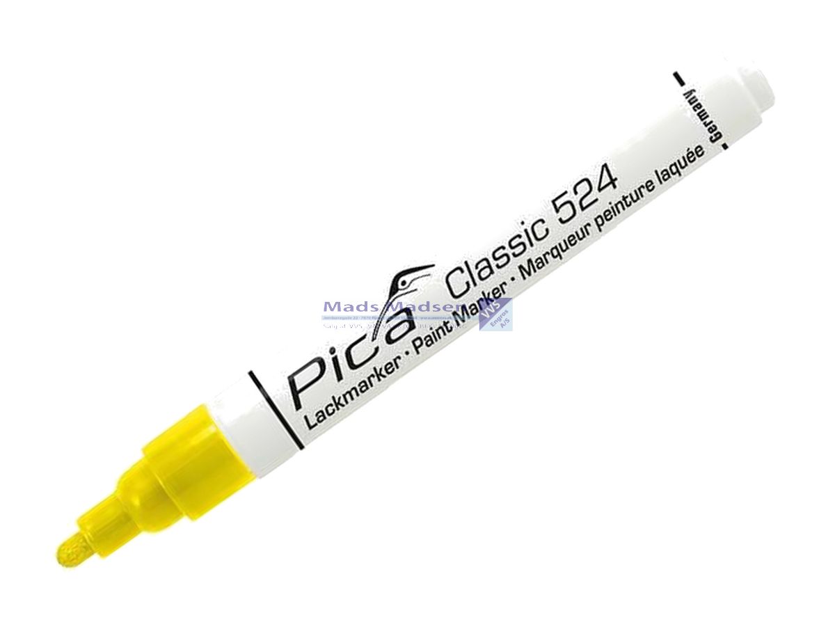 Pica Paint/Industri marker 2-4mm rund spids GUL 524/44