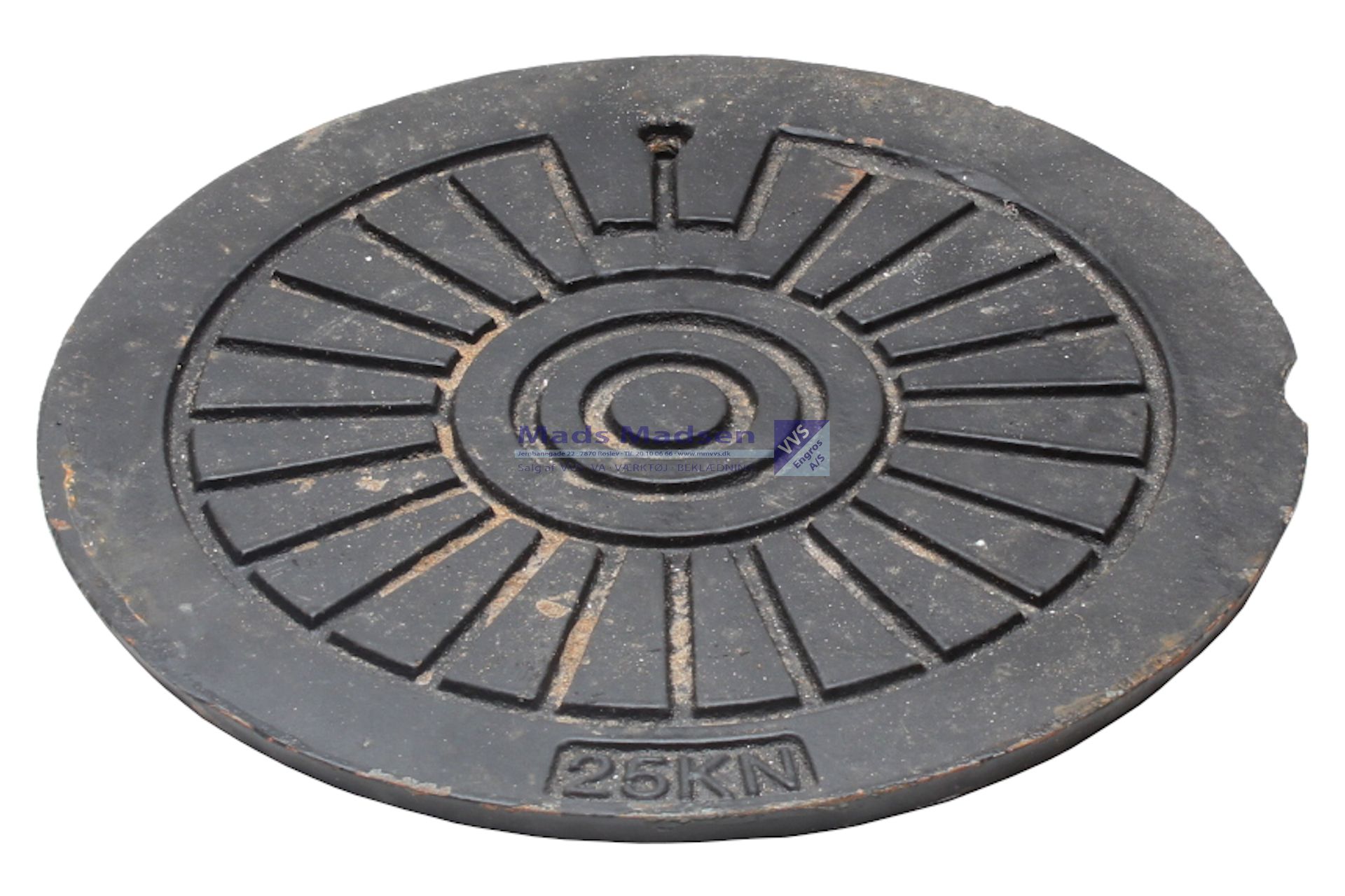 200mm støbejernsdæksel kl.A 1,5T