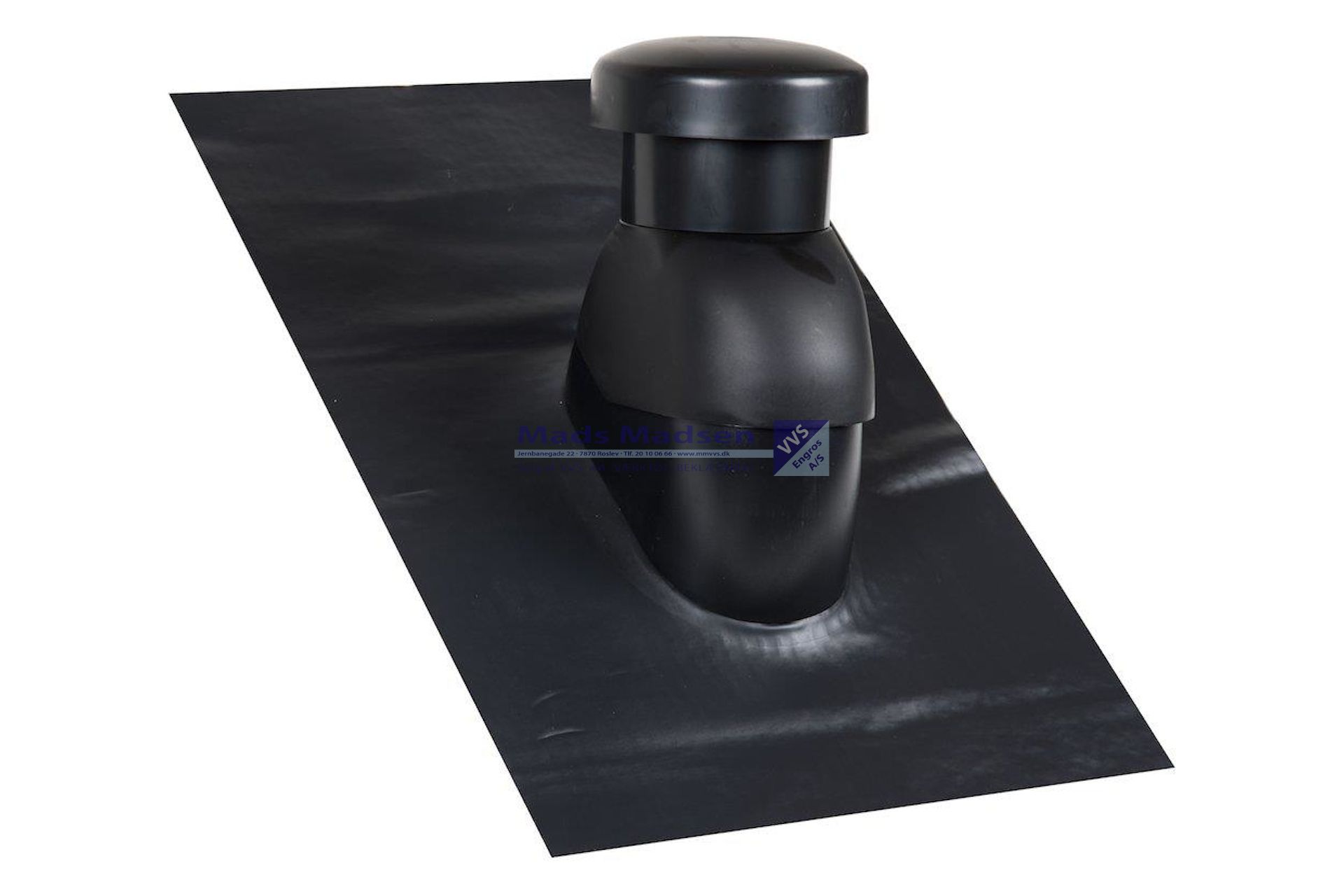 SabetoFLEX Flex Universal ventilationshætte Ø125mm 72x47cm 5-45° sort med kondensisoleret nippelrør (S)