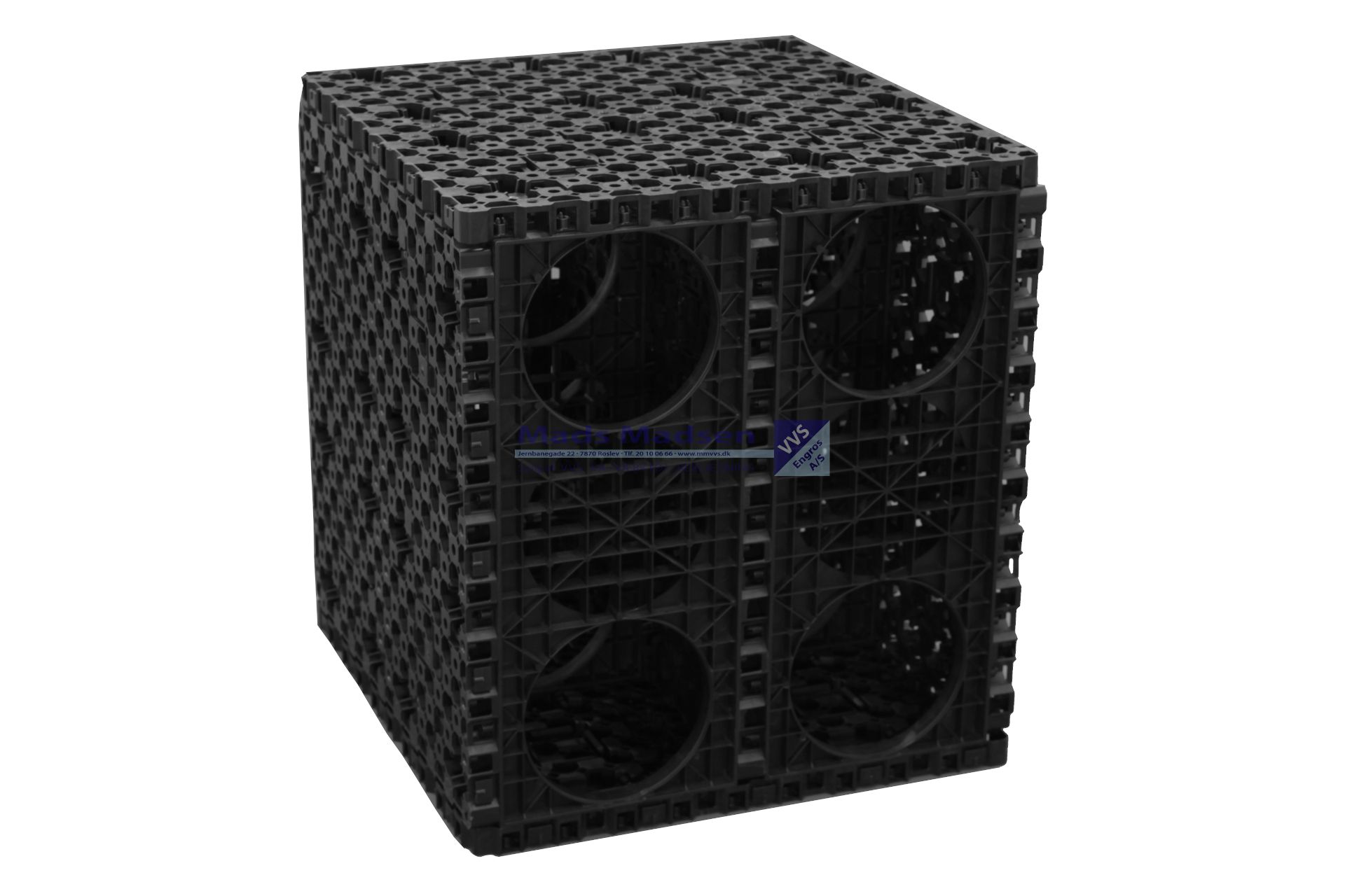 Pluvial Cube LD regnvandskassette 500x550x500mm 138ltr. 12,5T v/0,75mtr jorddækning.  (Afvander op til 21 m² tagareal afhængig af jordtype.)