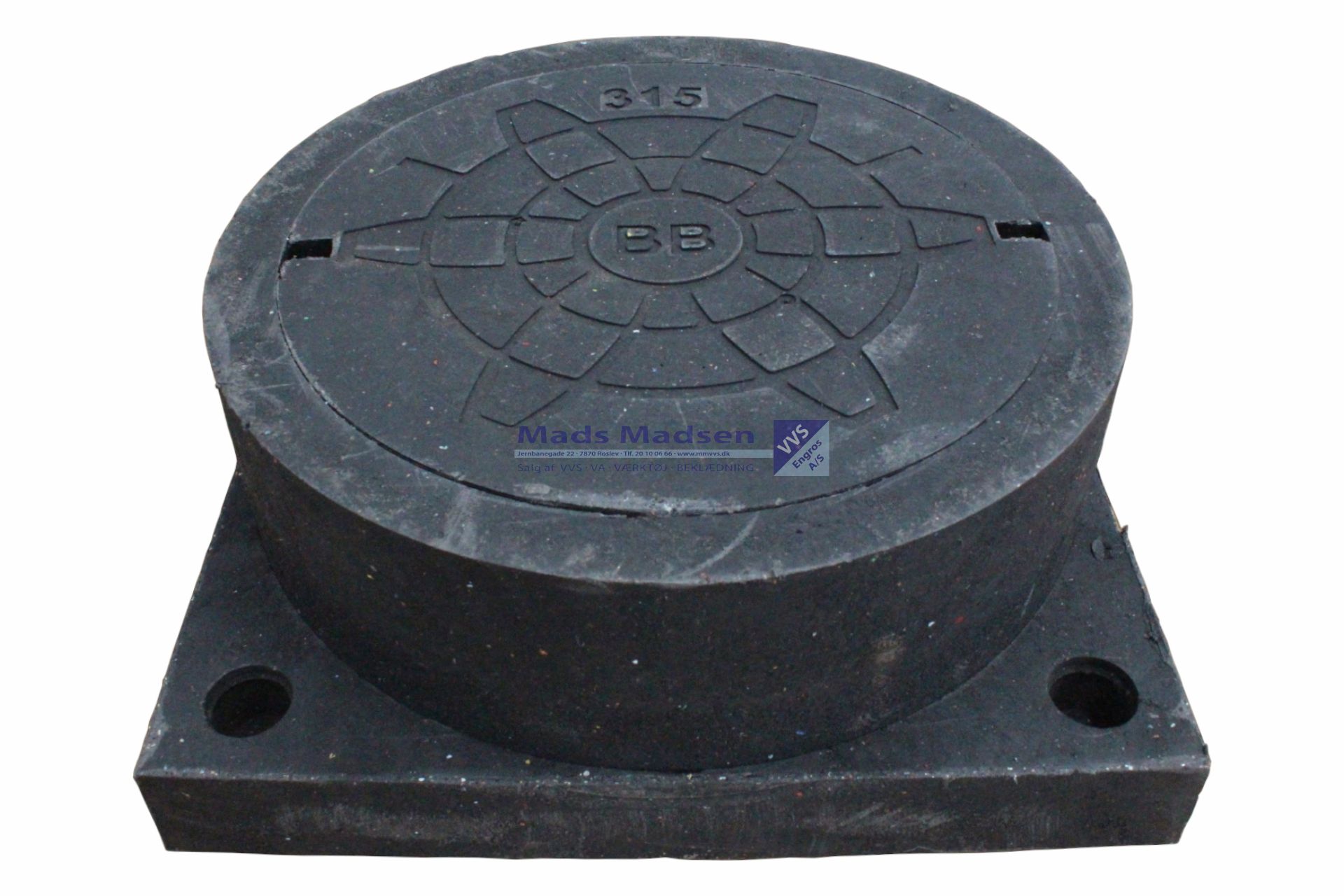 315mm universal PVC-genbrugsplast kegle med fals og dæksel 12,5T - Billede 2