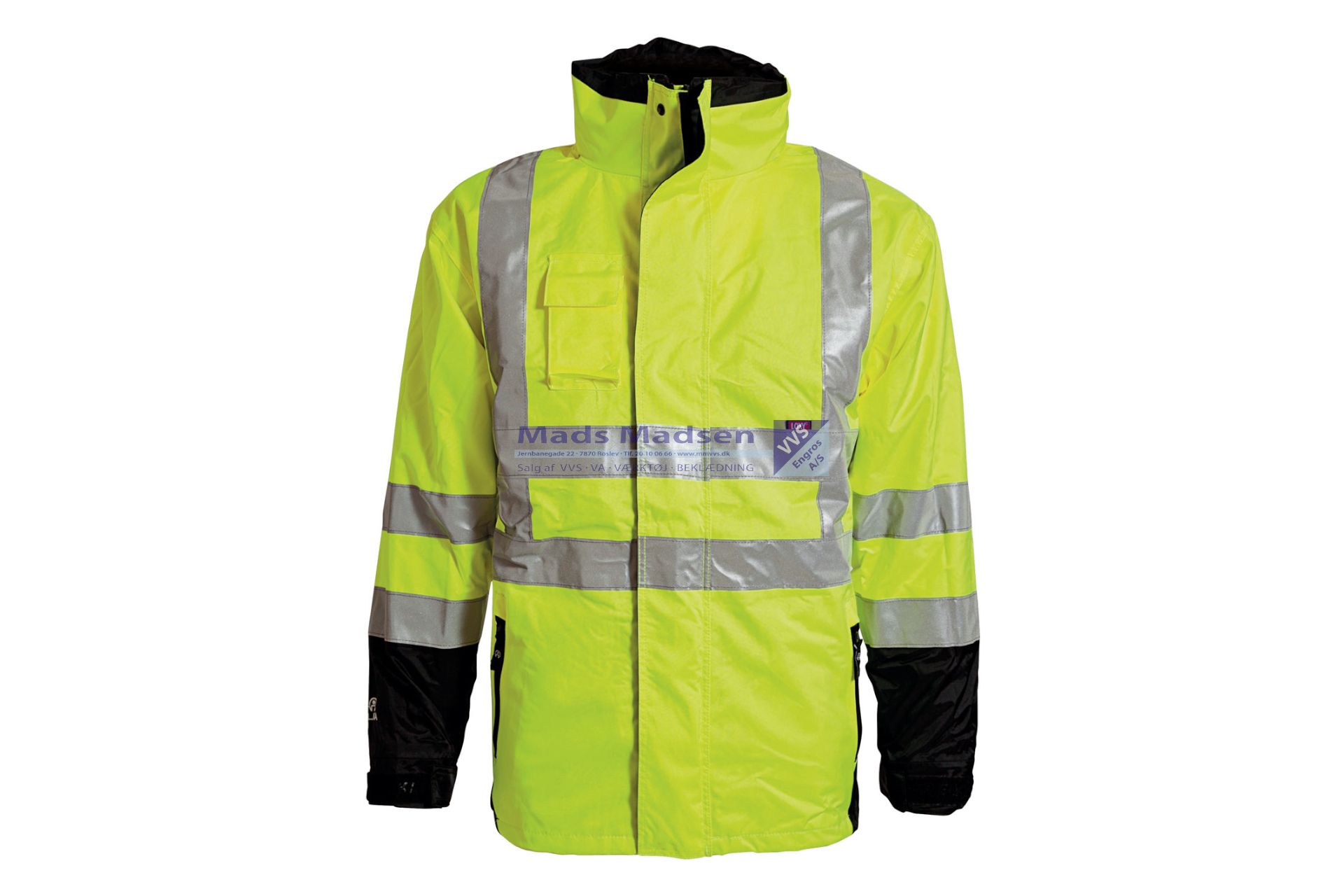 Elka Regn jakke 2 i 1 aftagelig foer EN471 086100R Gul/Sort Str.M Kl.3