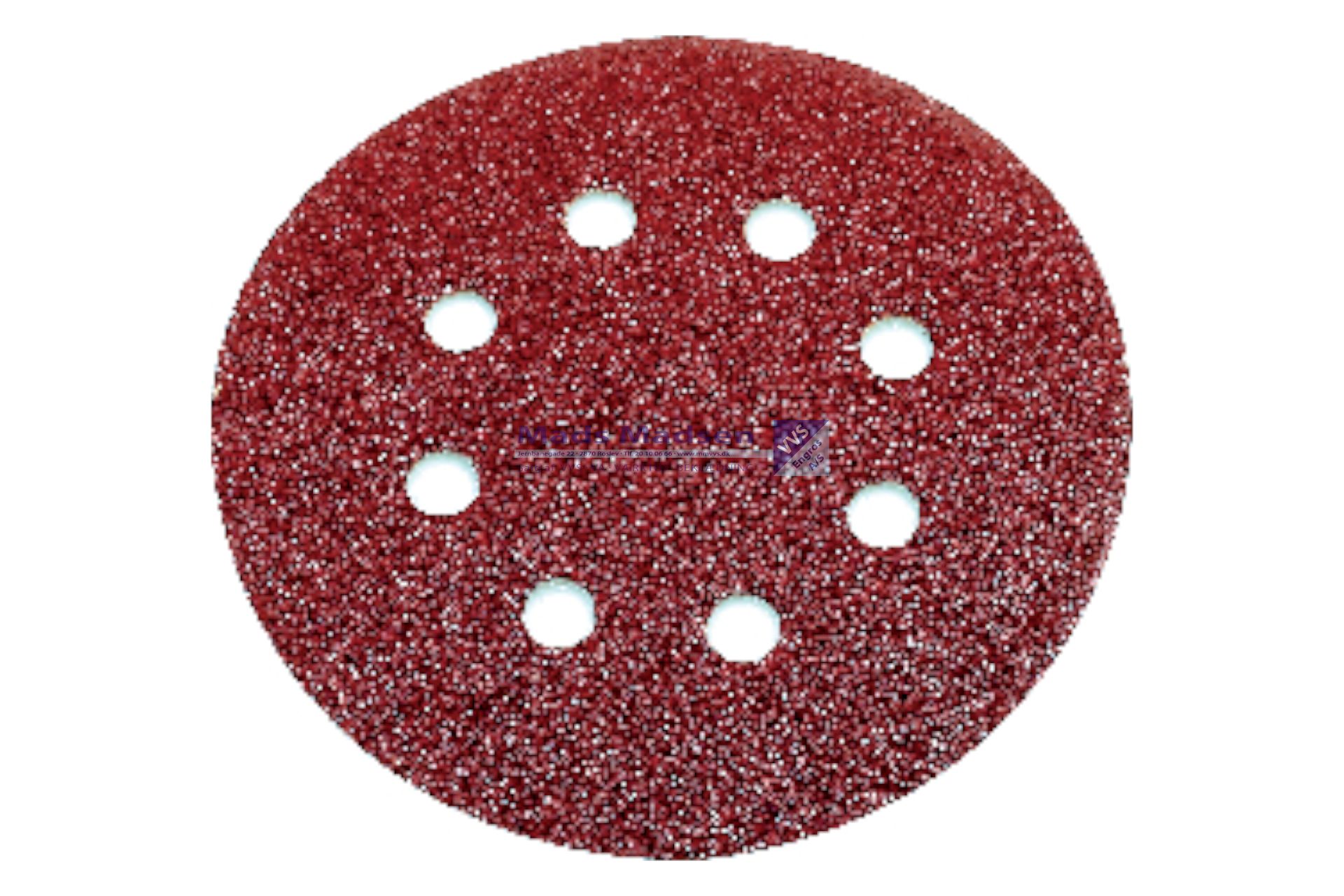 125mm Slibeskiver K150 m/ Velcro 8 huller